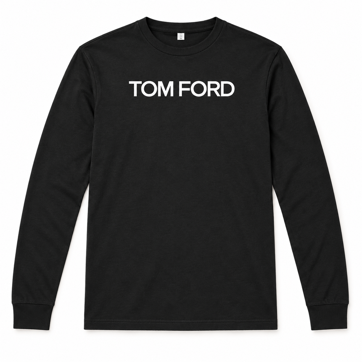 Men's Tom Ford Cotton Long Sleeve T-Shirt | Color: Black | View 2