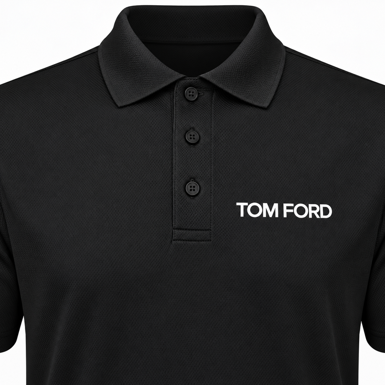Men's Tom Ford Polyester Polo | Color: Black | View 3
