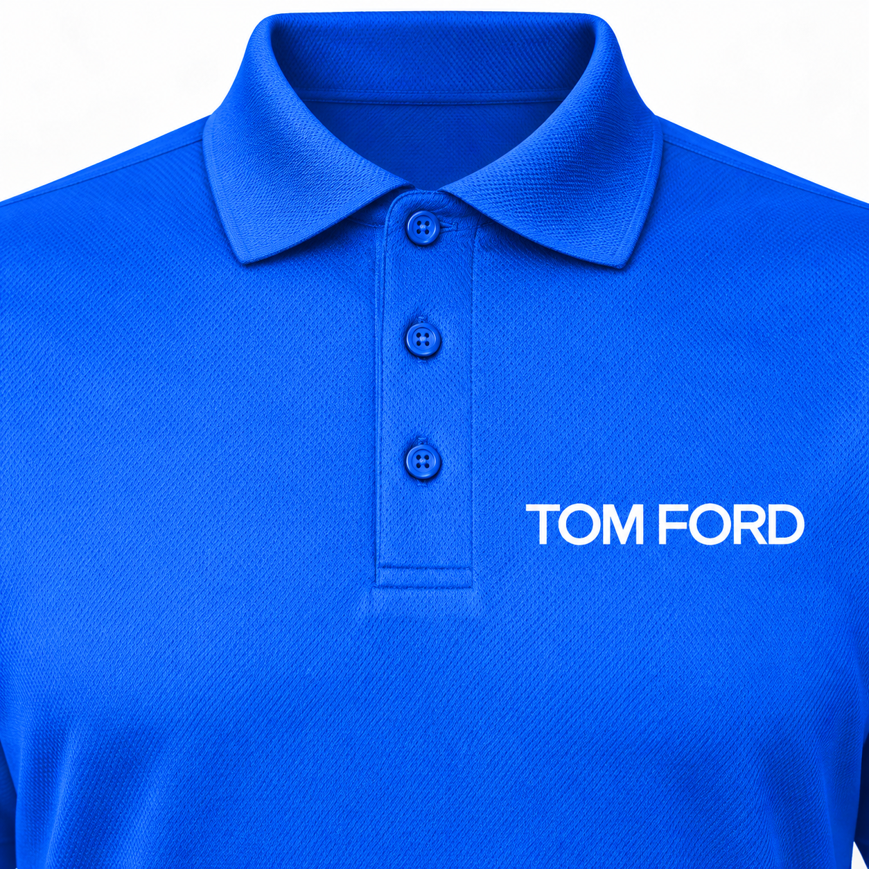 Men's Tom Ford Polyester Polo | Color: Blue | View 3