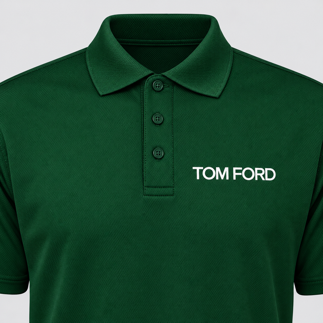 Men's Tom Ford Polyester Polo | Color: Green | View 3