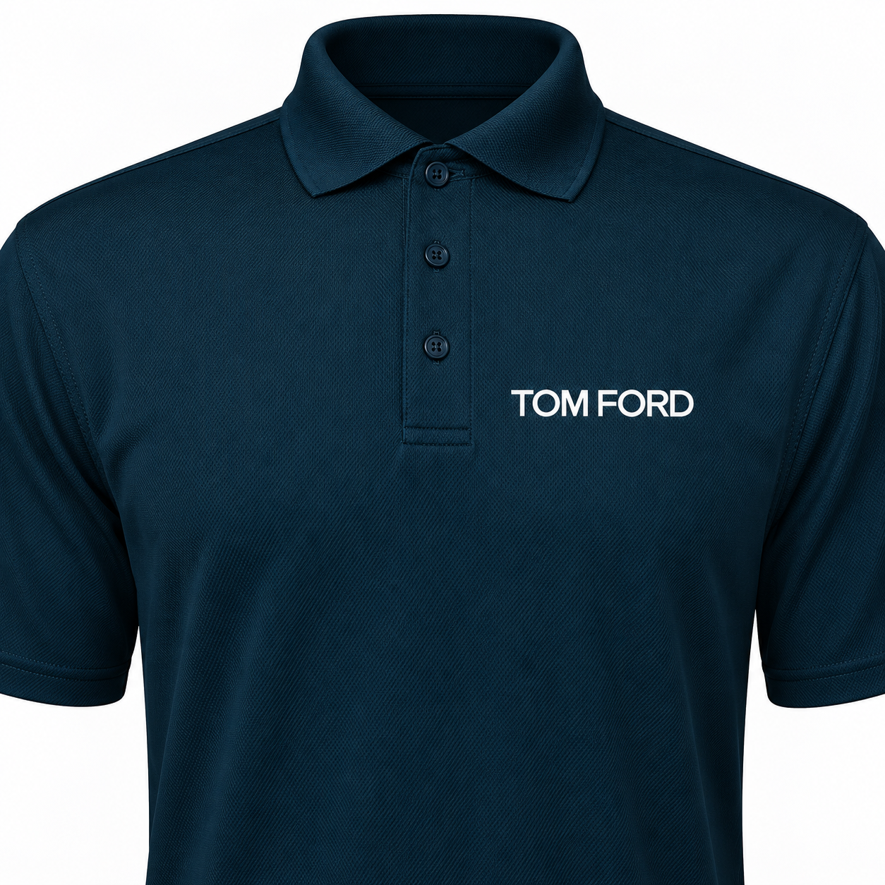 Men's Tom Ford Polyester Polo | Color: Navy | View 3