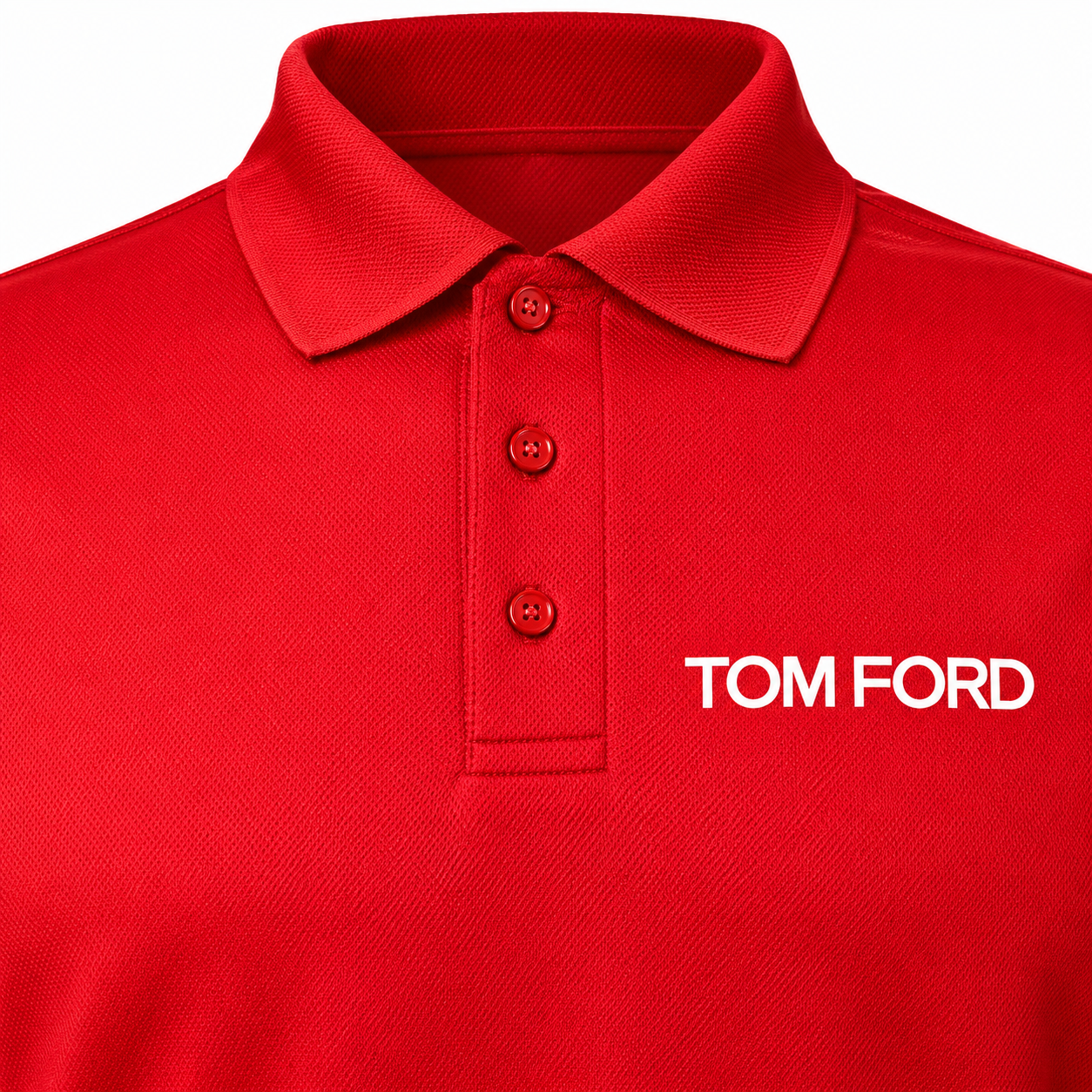 Men's Tom Ford Polyester Polo | Color: Red | View 3