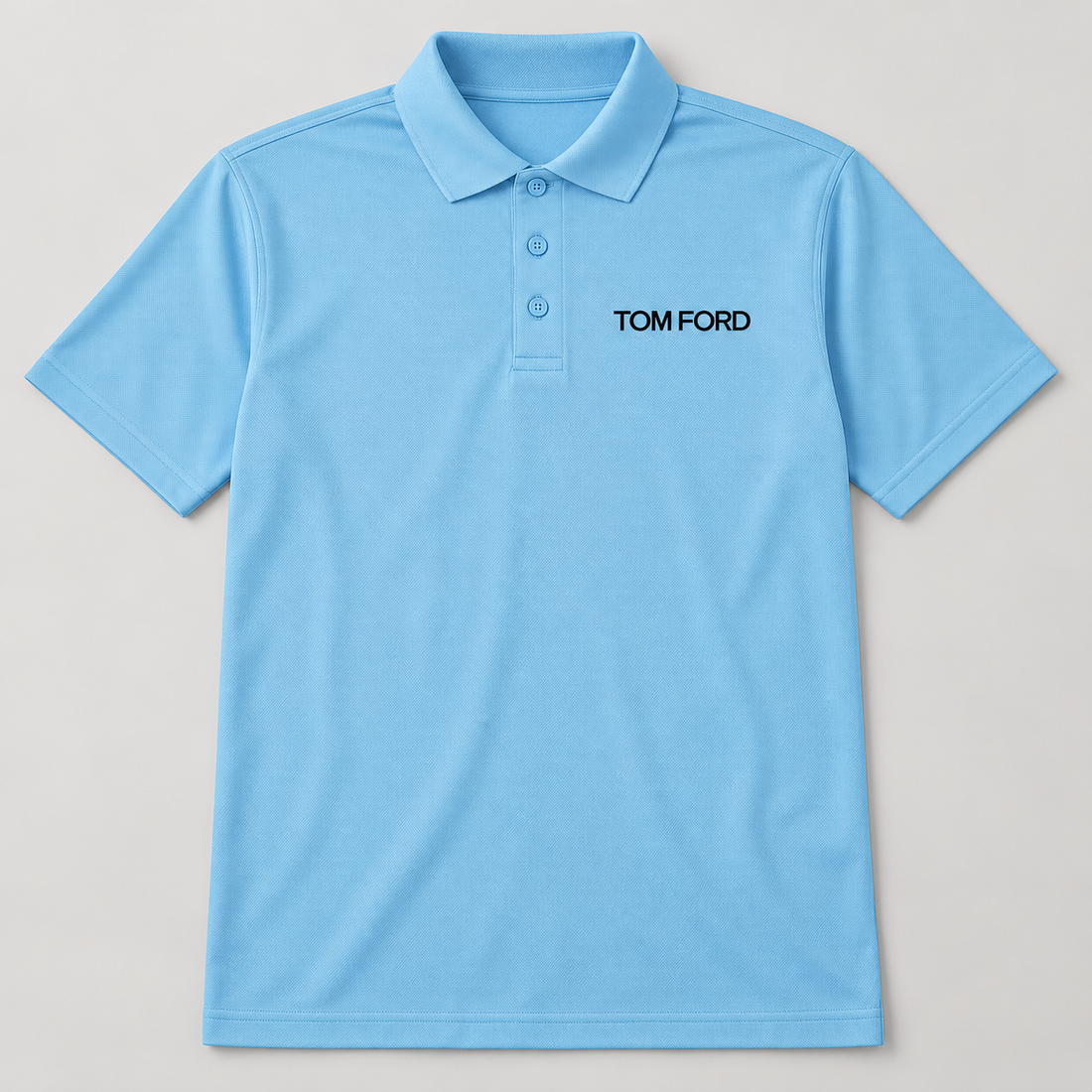 Men's Tom Ford Polyester Polo | Color: Sky Blue | View 2