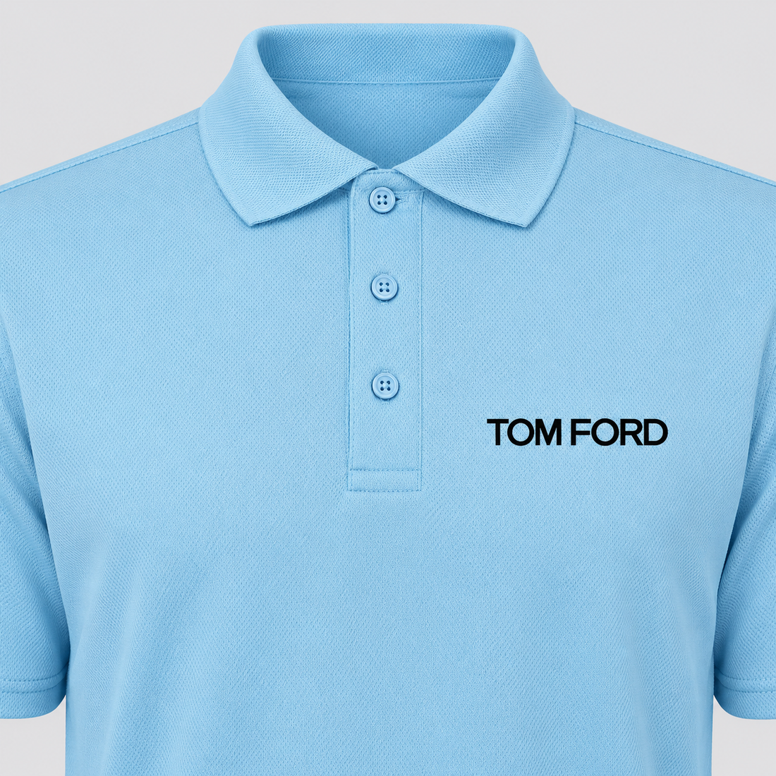 Men's Tom Ford Polyester Polo | Color: Sky Blue | View 3