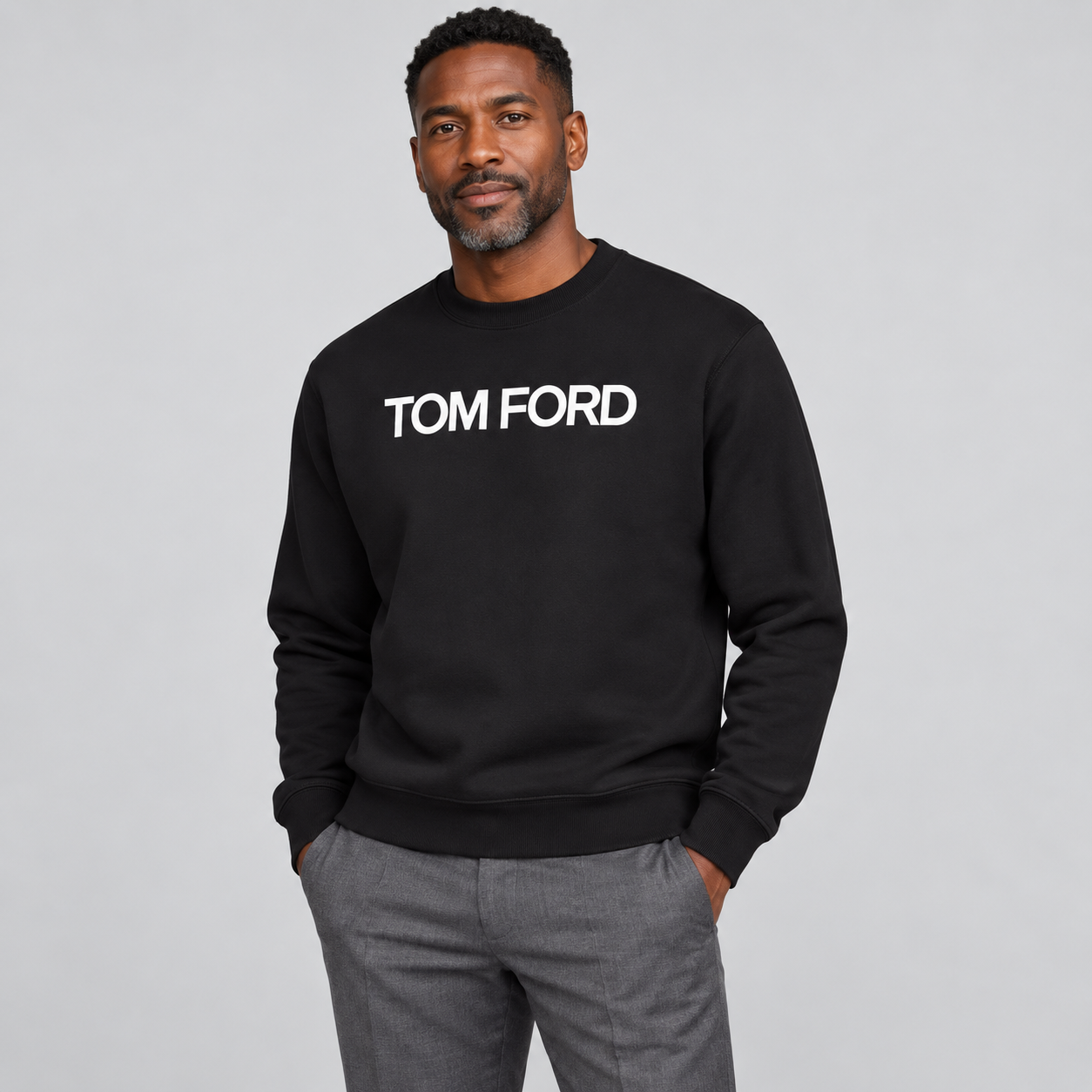 Men's Tom Ford Crewneck Sweatshirt | Color: Black | View 1