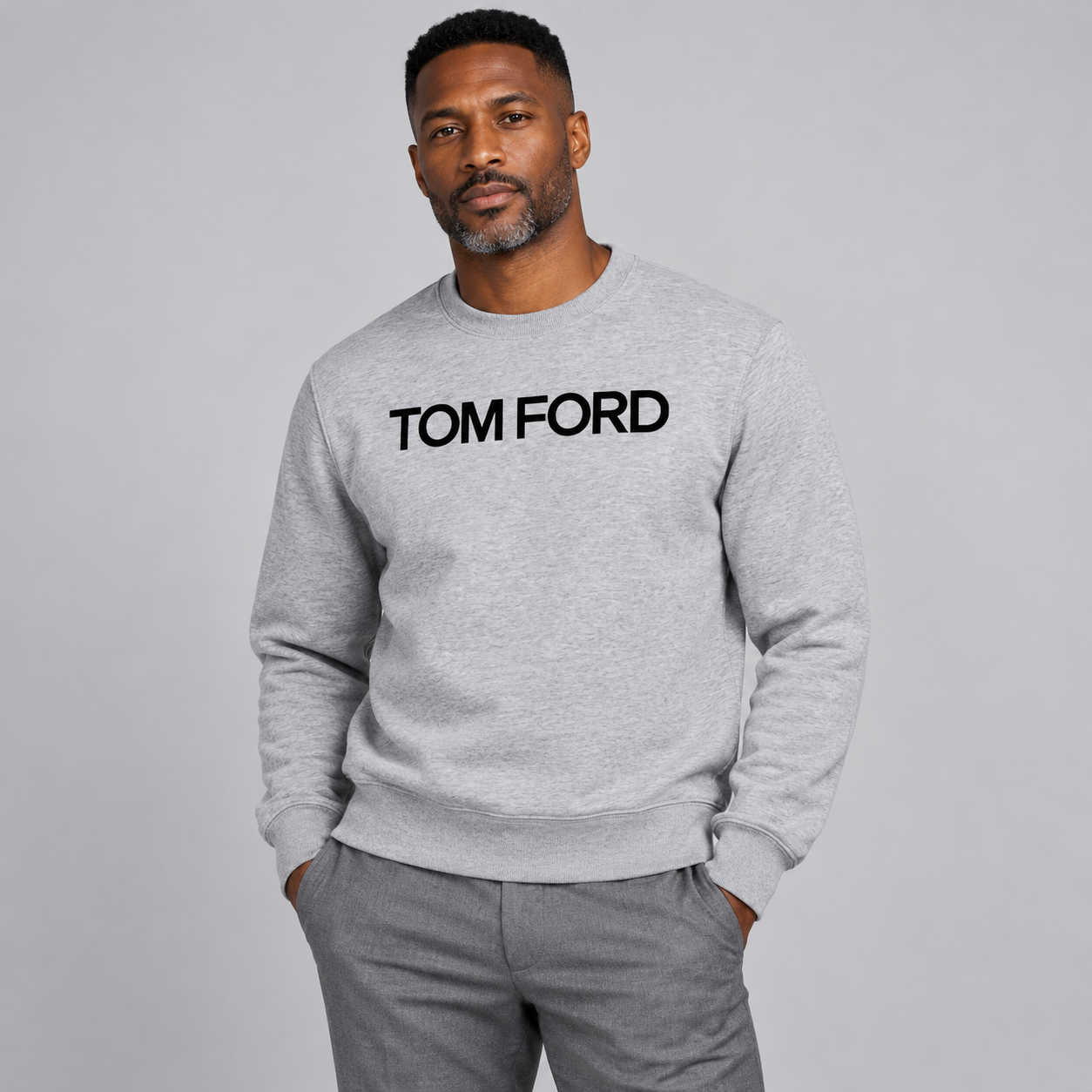 Men's Tom Ford Crewneck Sweatshirt | Color: Grey | View 1