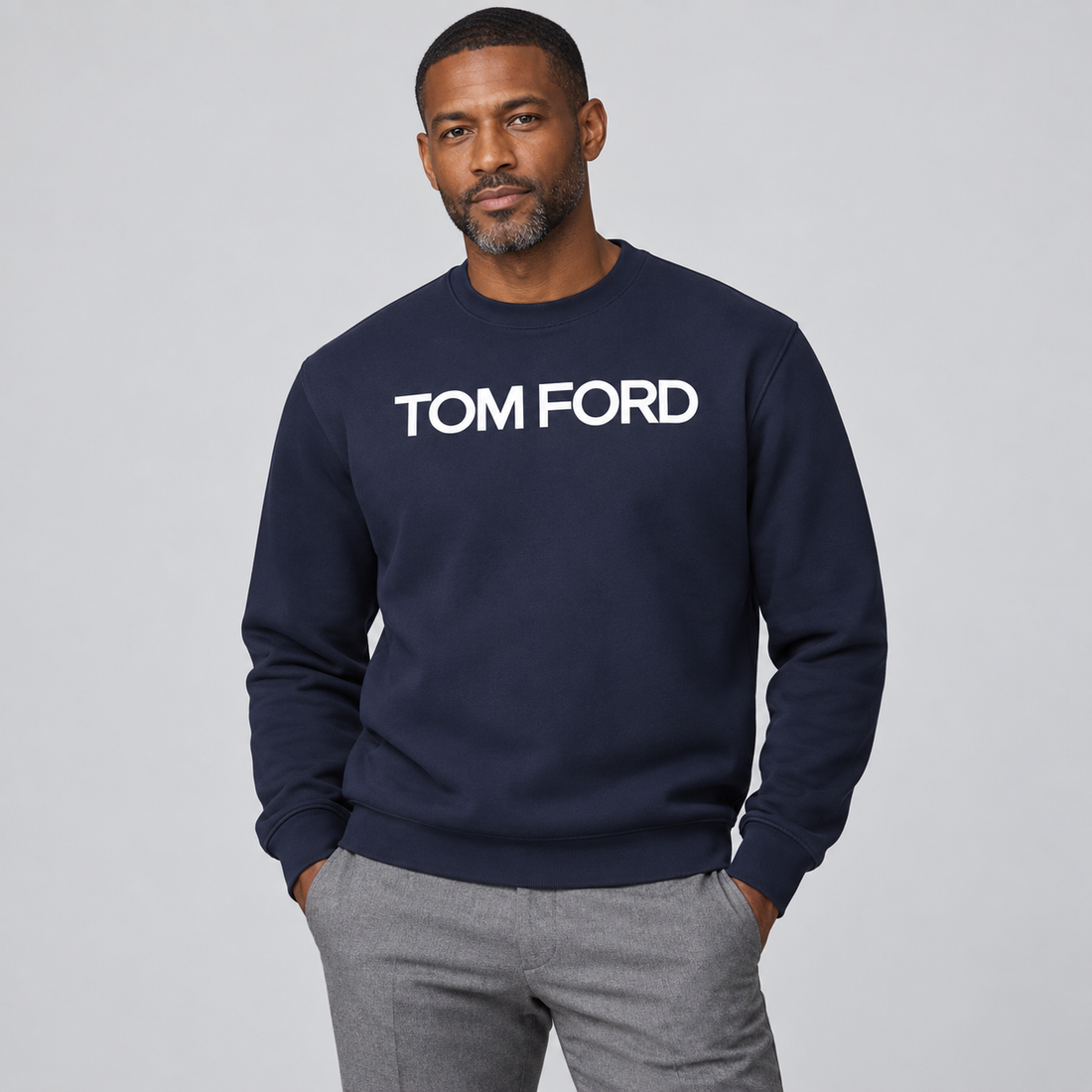 Men's Tom Ford Crewneck Sweatshirt | Color: Navy | View 1