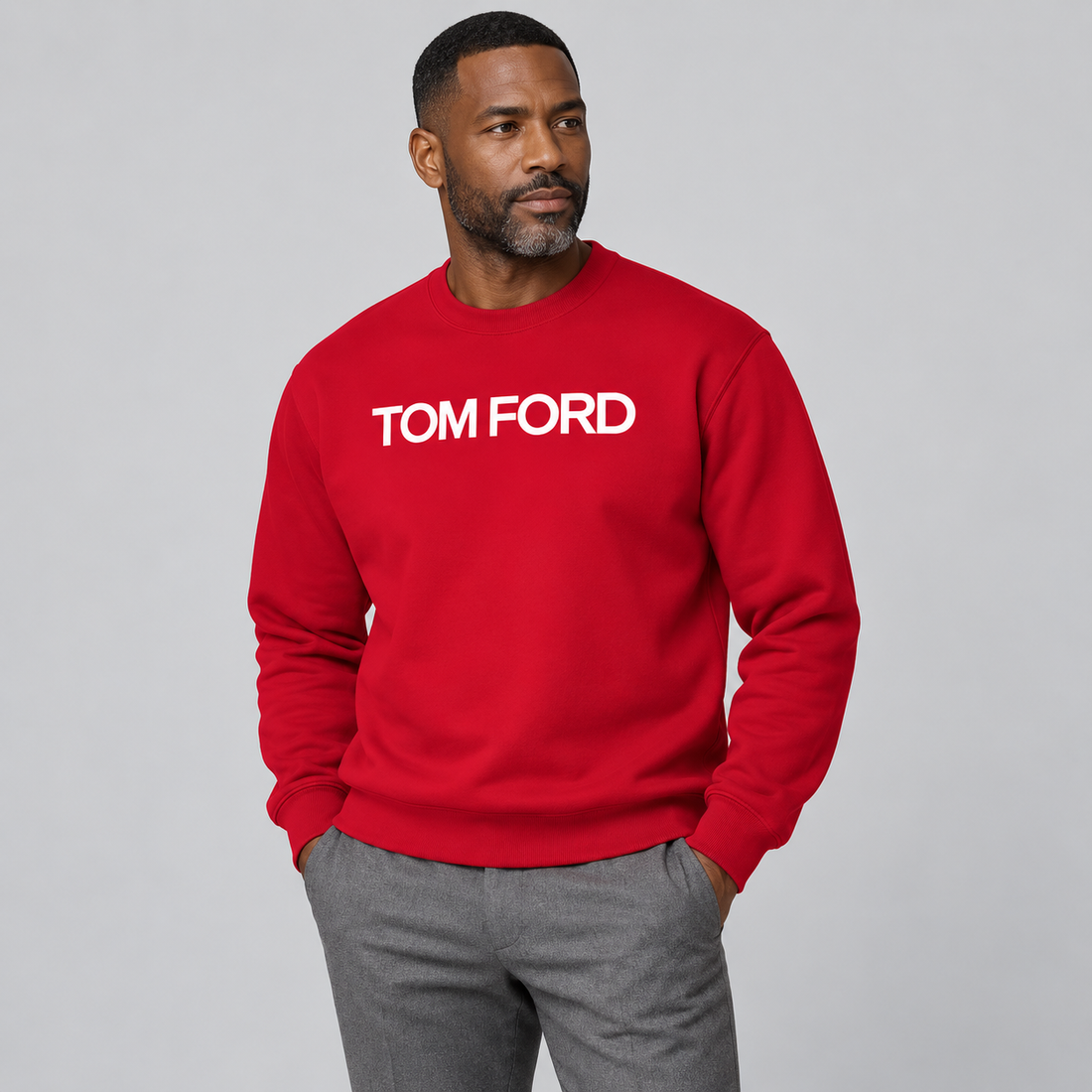 Men's Tom Ford Crewneck Sweatshirt | Color: Red | View 1