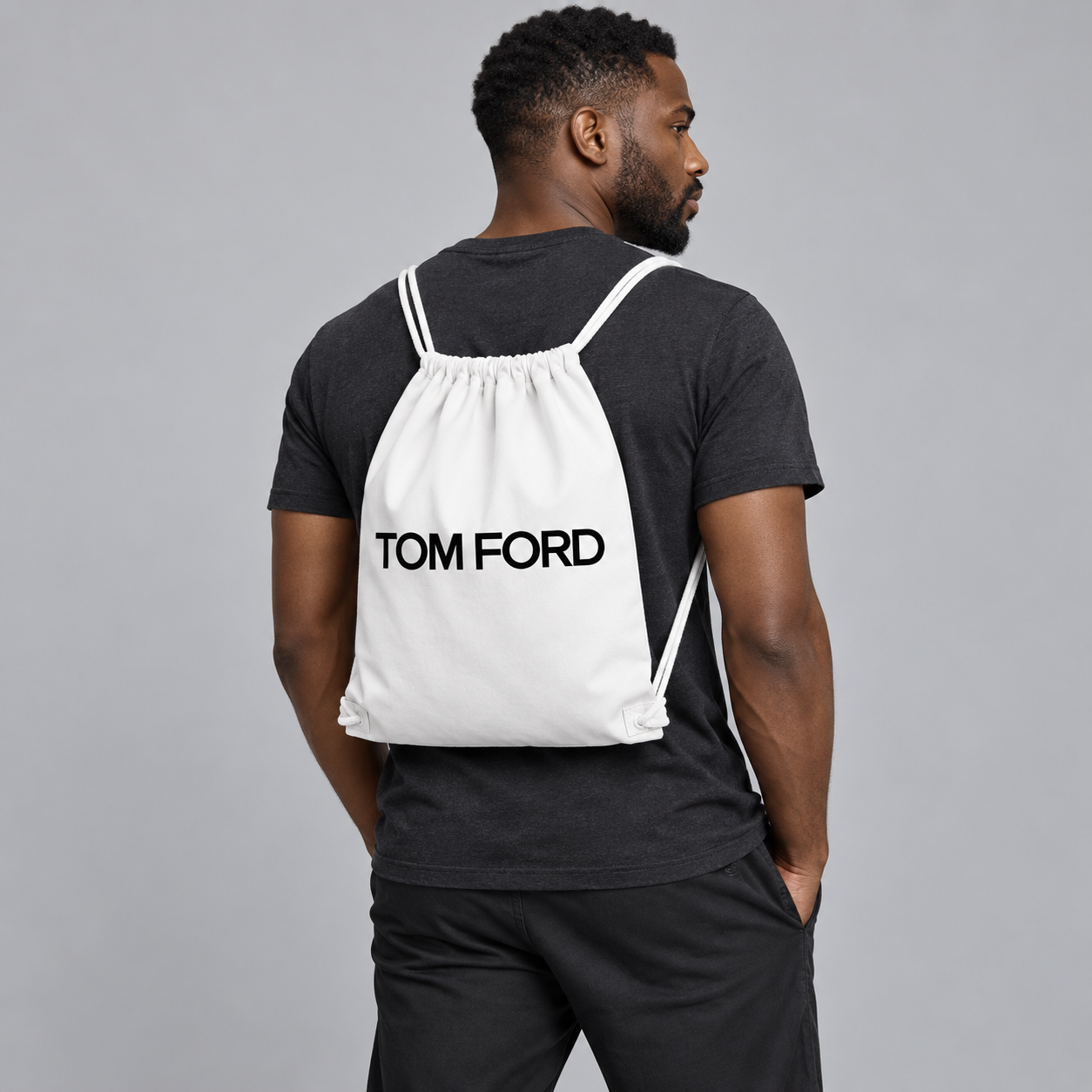 Tom Ford Drawstring Bag | Color: White | View 5