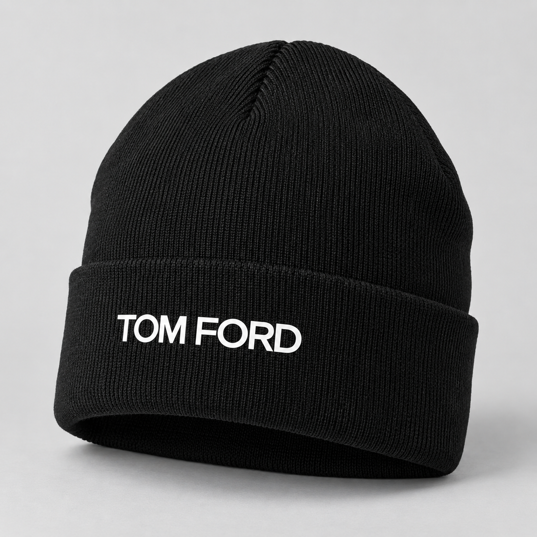 Tom Ford Cuffed Beanie Hat | Color: Black | View 1