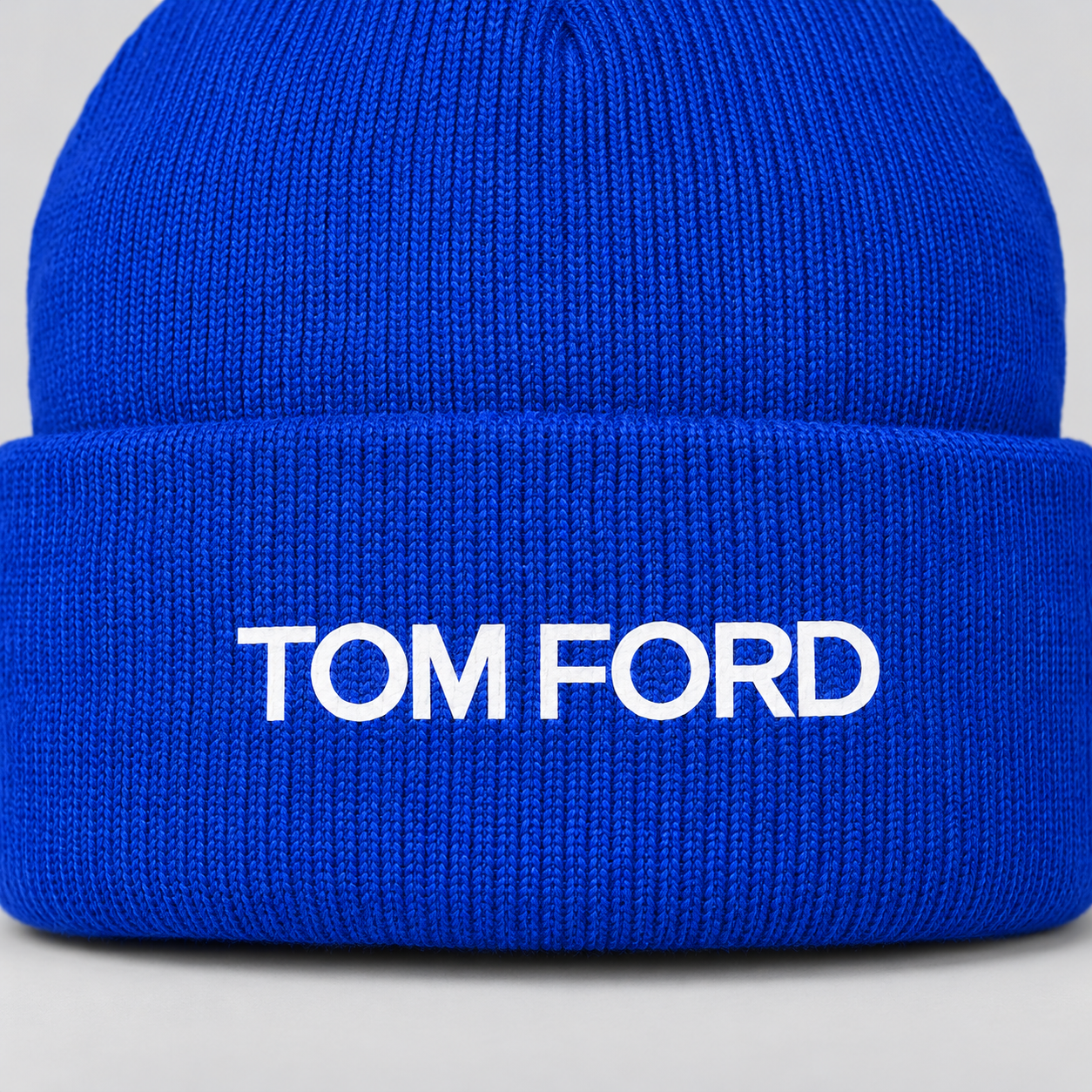 Tom Ford Cuffed Beanie Hat | Color: Blue | View 3