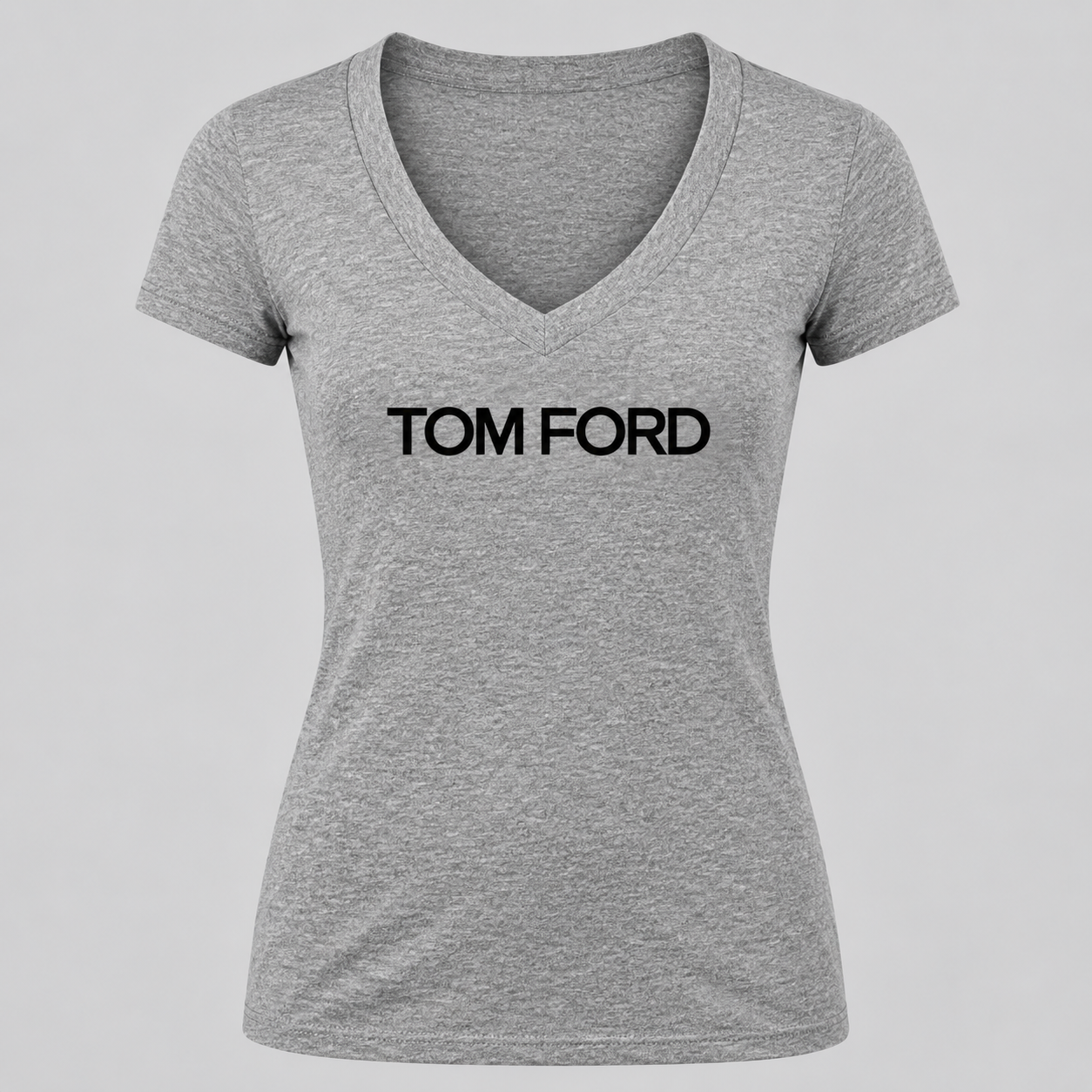 Women's Tom Ford V-Neck T-Shirt | Color: Grey | View 4