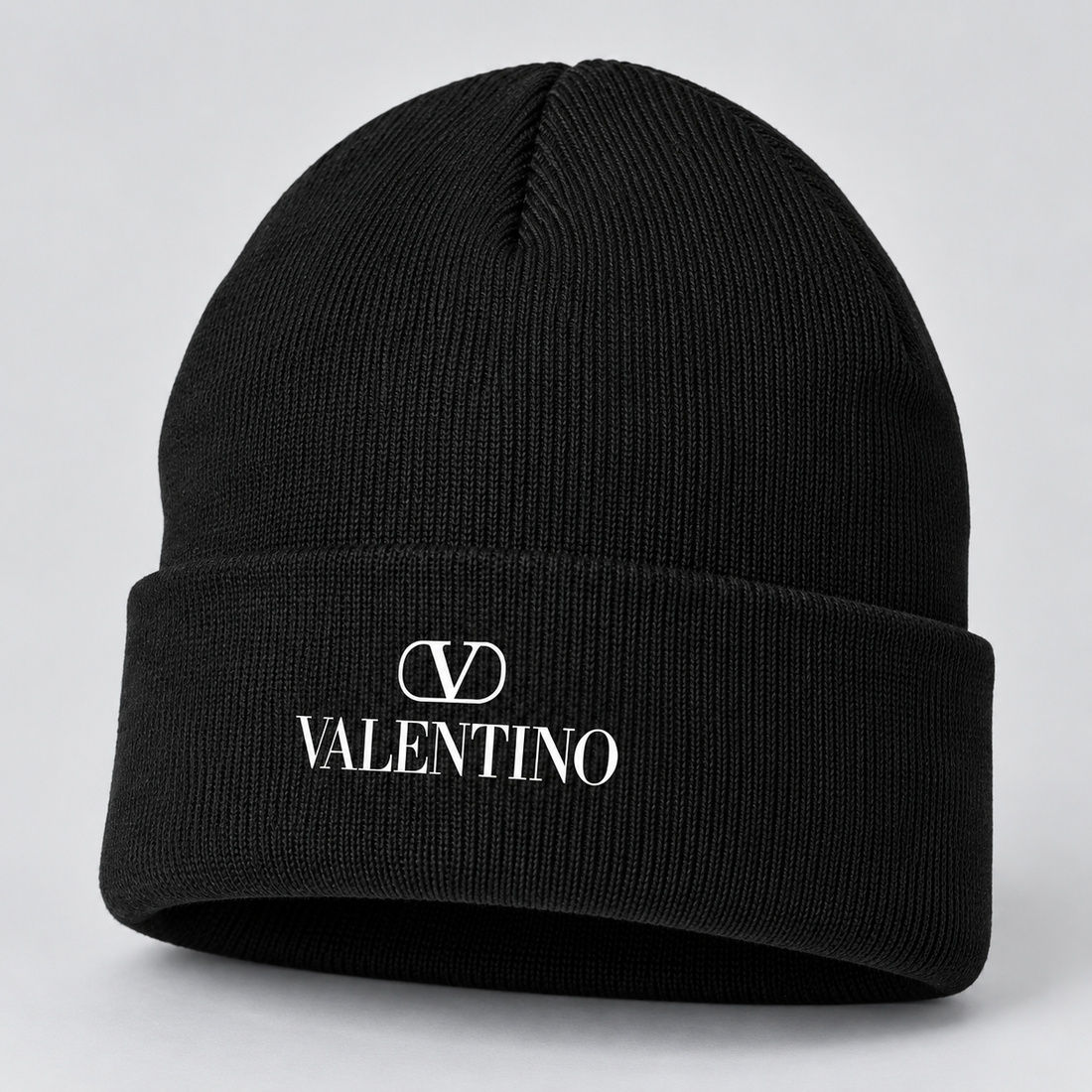 Valentino Cuffed Beanie Hat | Color: Black | View 1