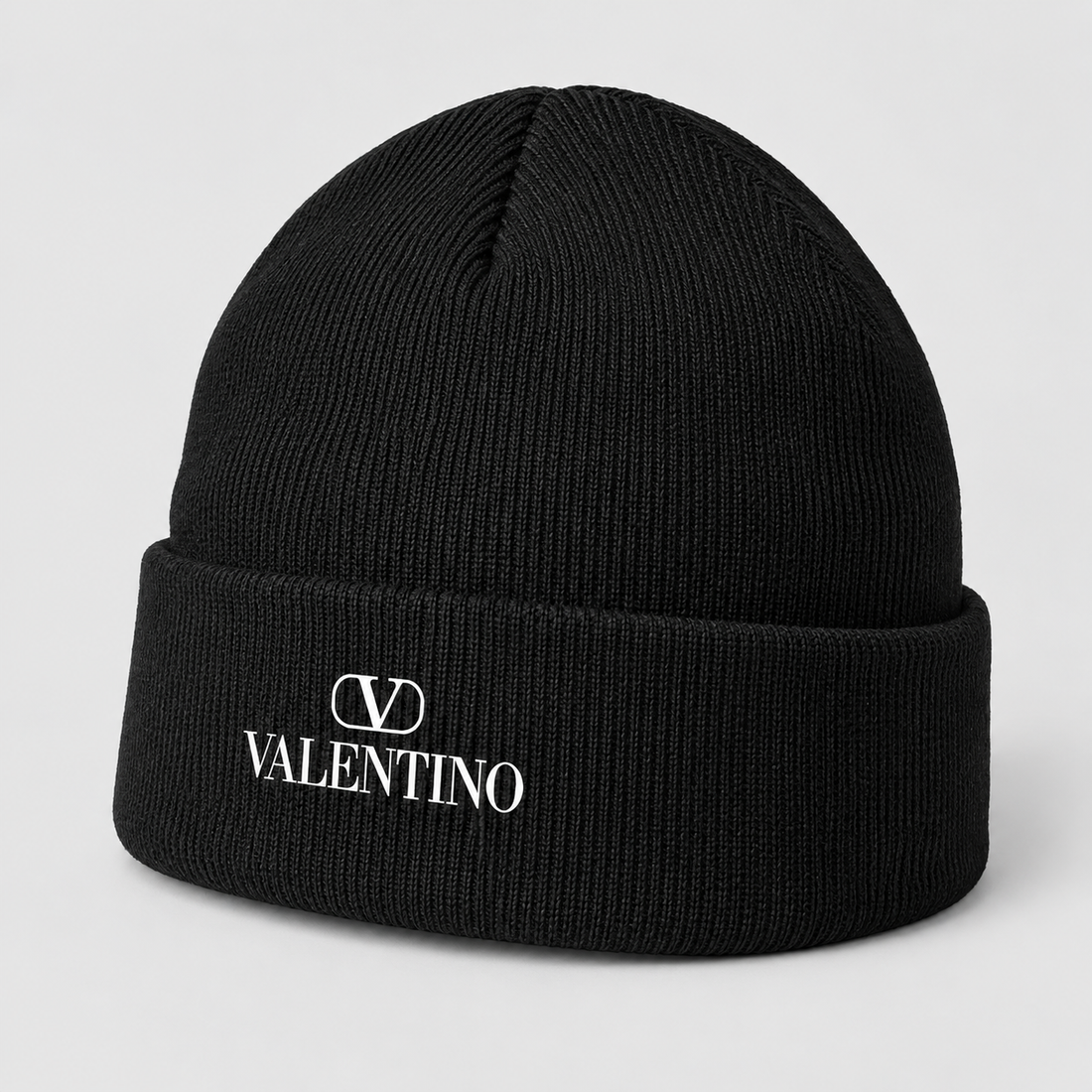 Valentino Cuffed Beanie Hat | Color: Black | View 2