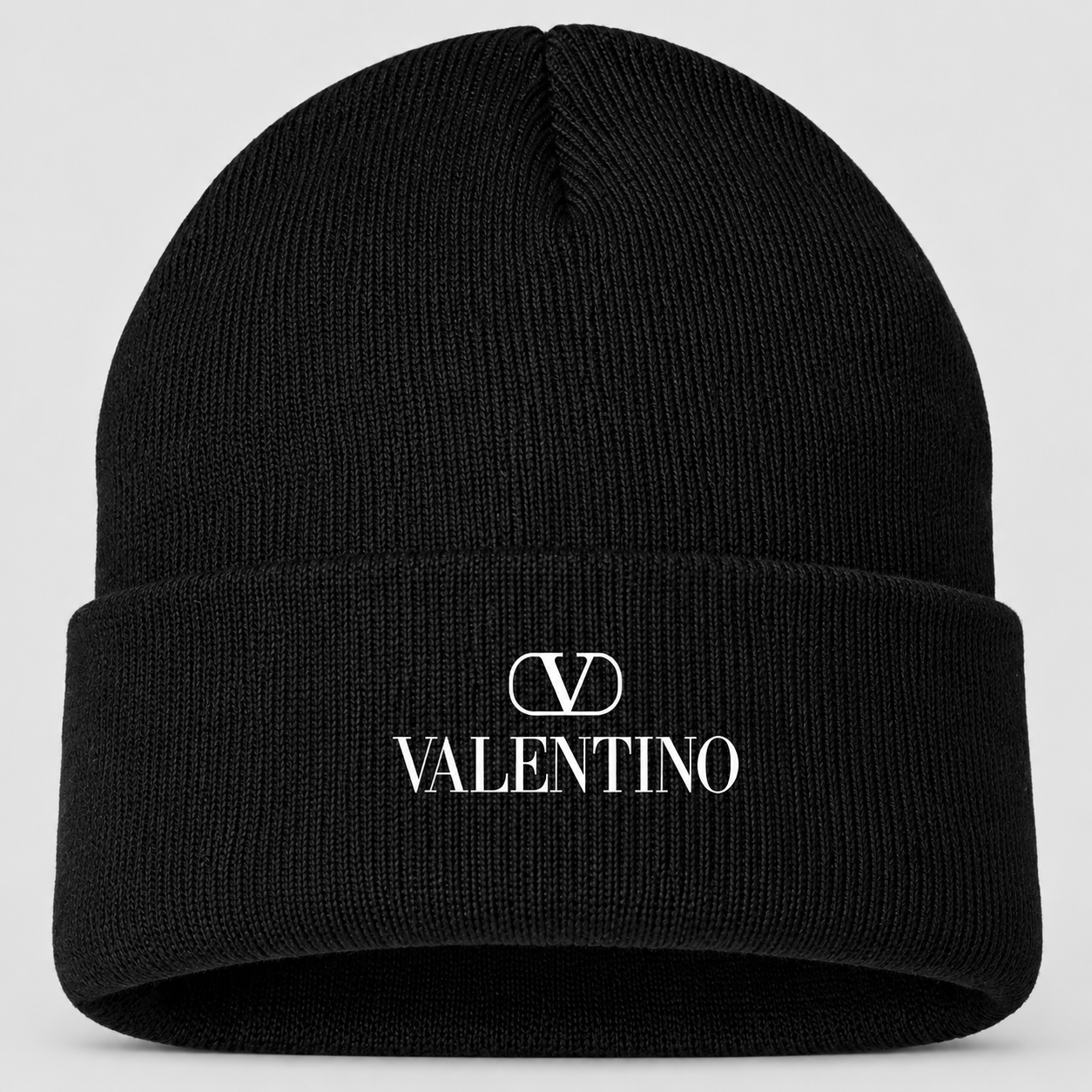 Valentino Cuffed Beanie Hat | Color: Black | View 4