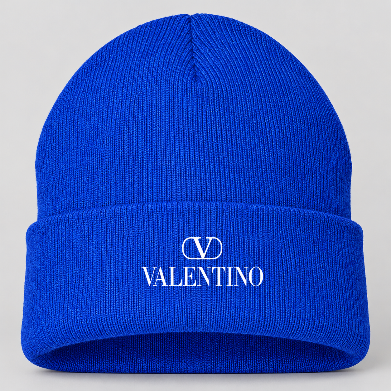 Valentino Cuffed Beanie Hat | Color: Blue | View 4