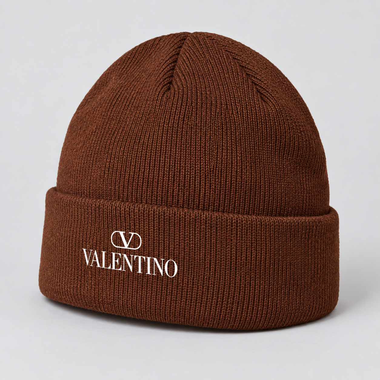 Valentino Cuffed Beanie Hat | Color: Brown | View 2