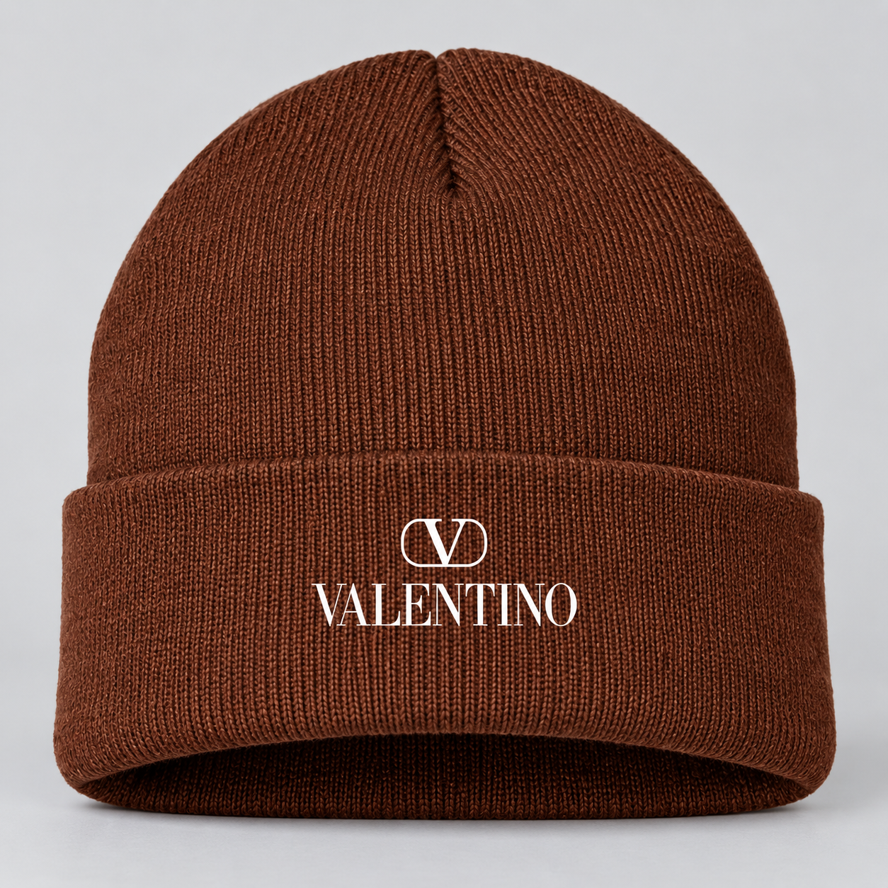 Valentino Cuffed Beanie Hat | Color: Brown | View 4
