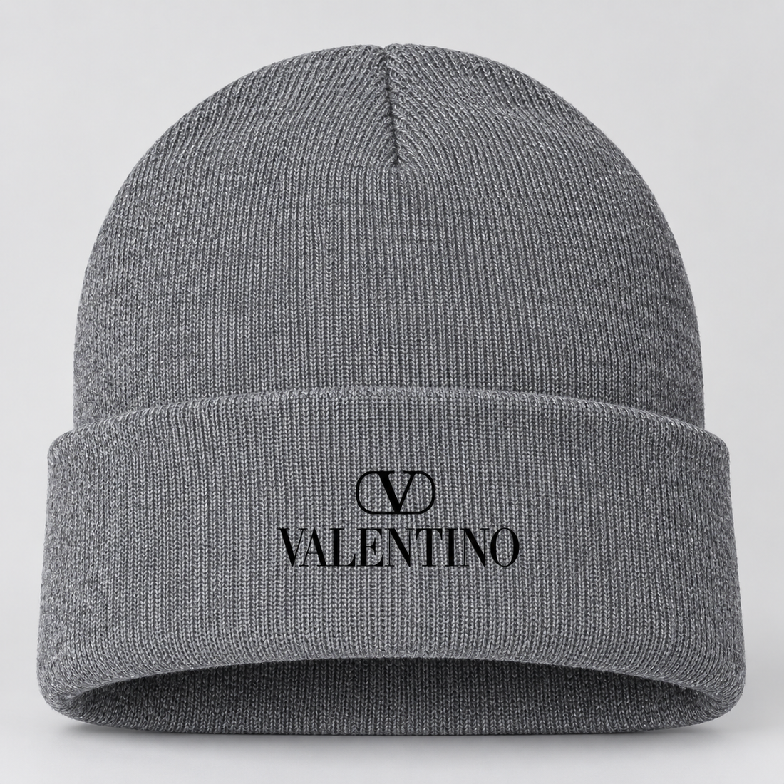 Valentino Cuffed Beanie Hat | Color: Gray | View 4