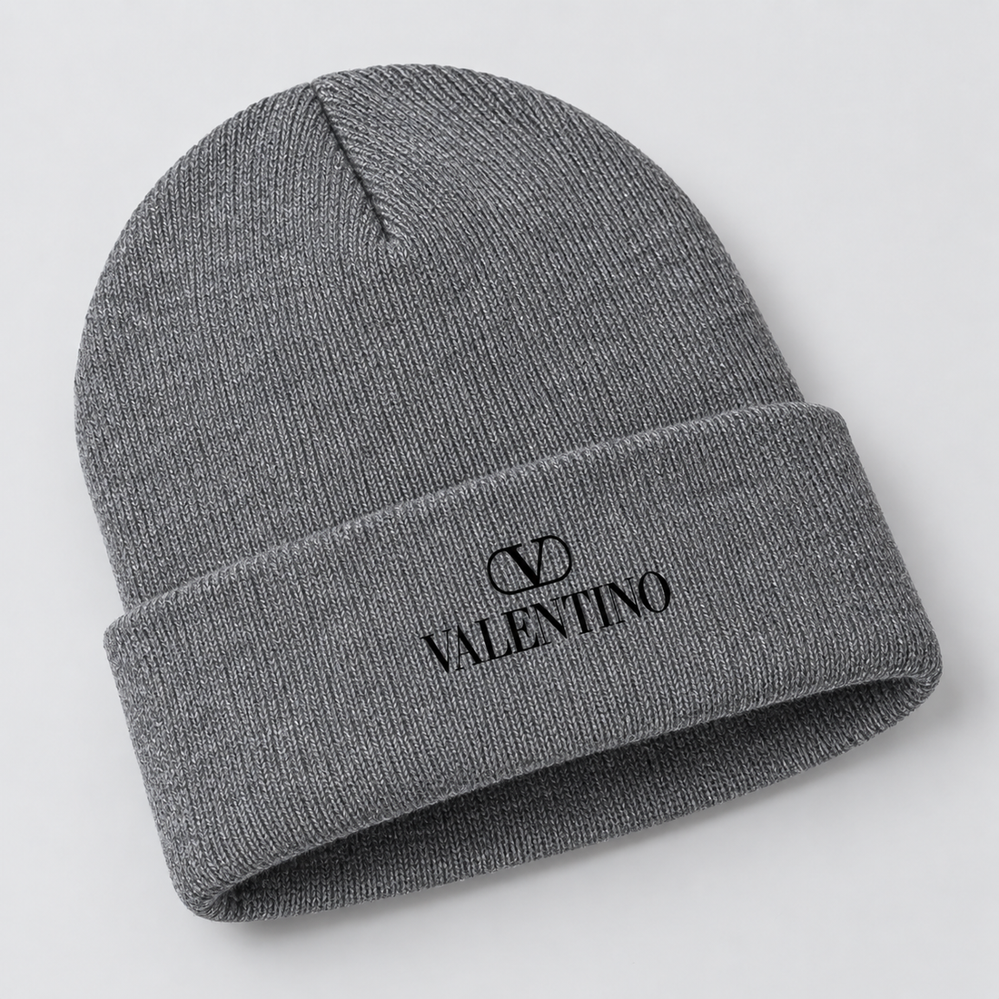 Valentino Cuffed Beanie Hat | Color: Gray | View 5