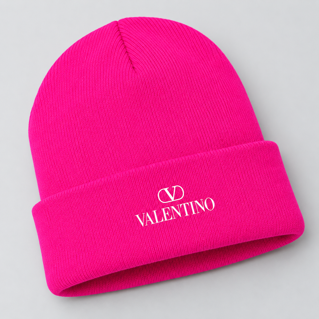 Valentino Cuffed Beanie Hat | Color: Hot Pink | View 5