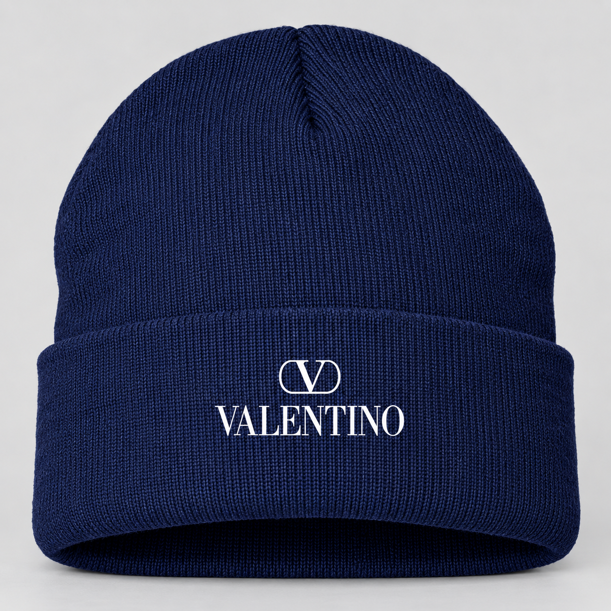 Valentino Cuffed Beanie Hat | Color: Navy | View 4