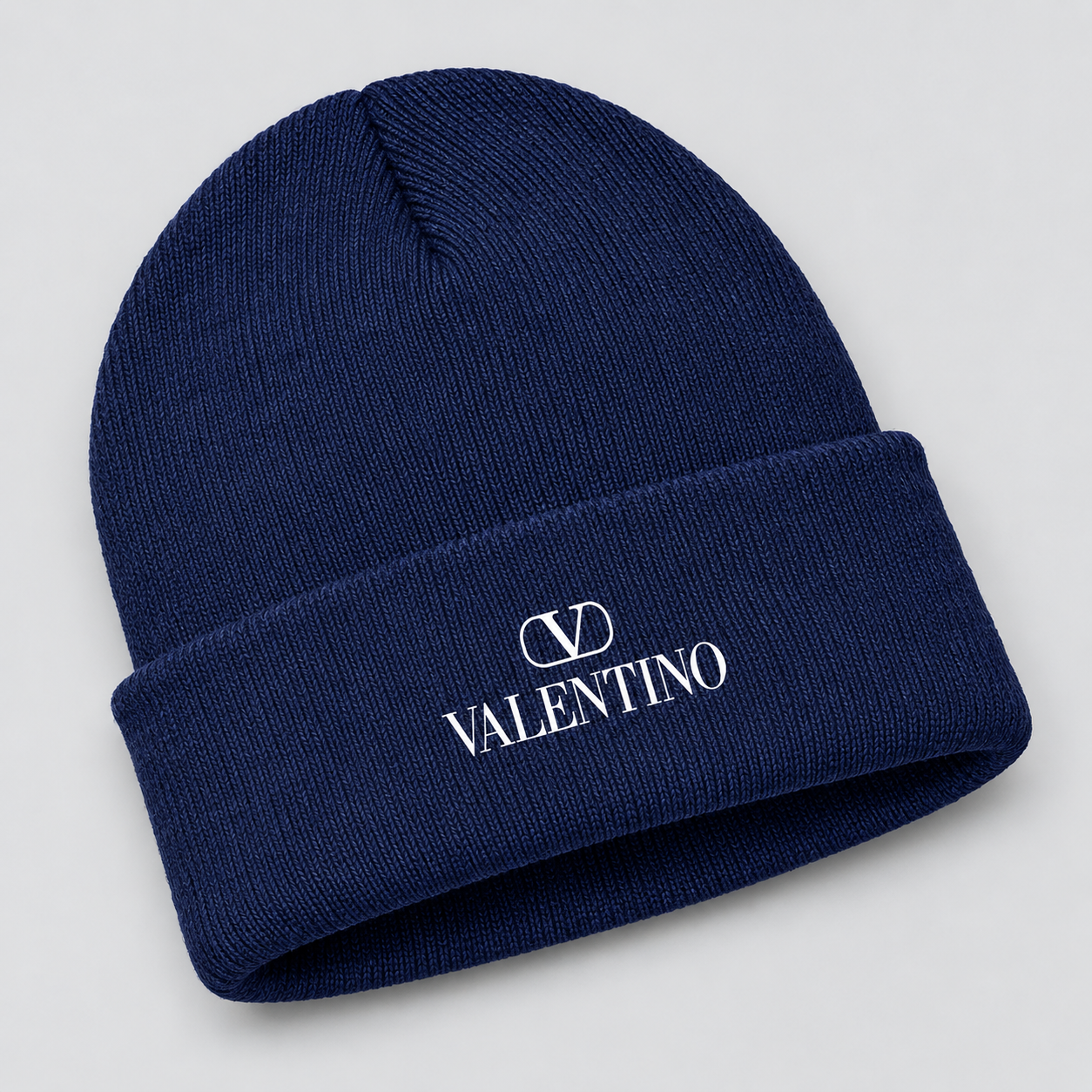 Valentino Cuffed Beanie Hat | Color: Navy | View 5