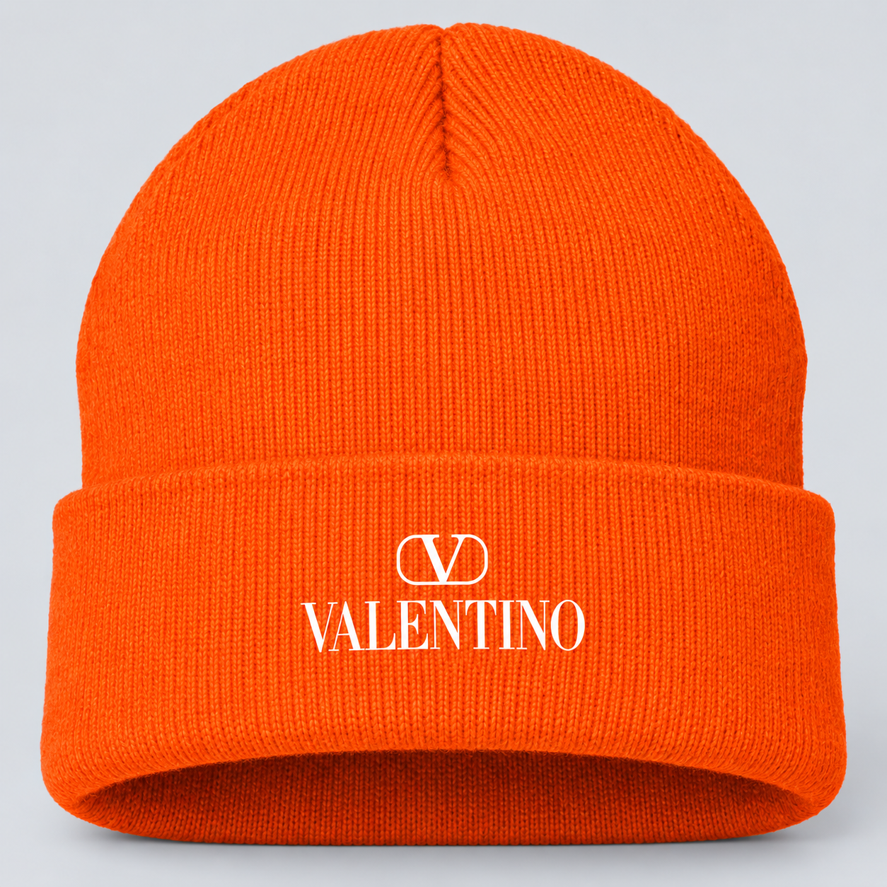 Valentino Cuffed Beanie Hat | Color: Orange | View 4