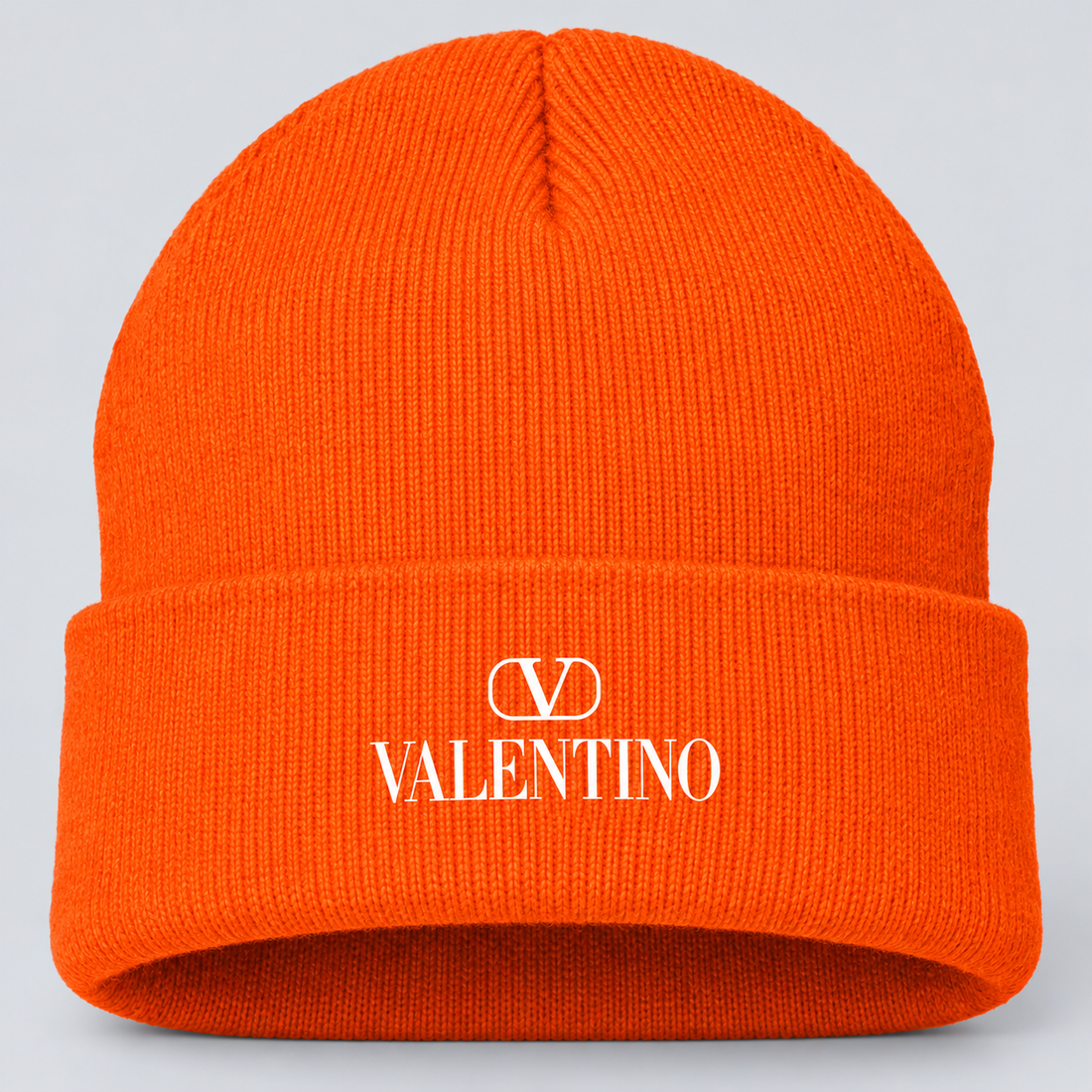 Valentino Cuffed Beanie Hat | Color: Orange | View 4