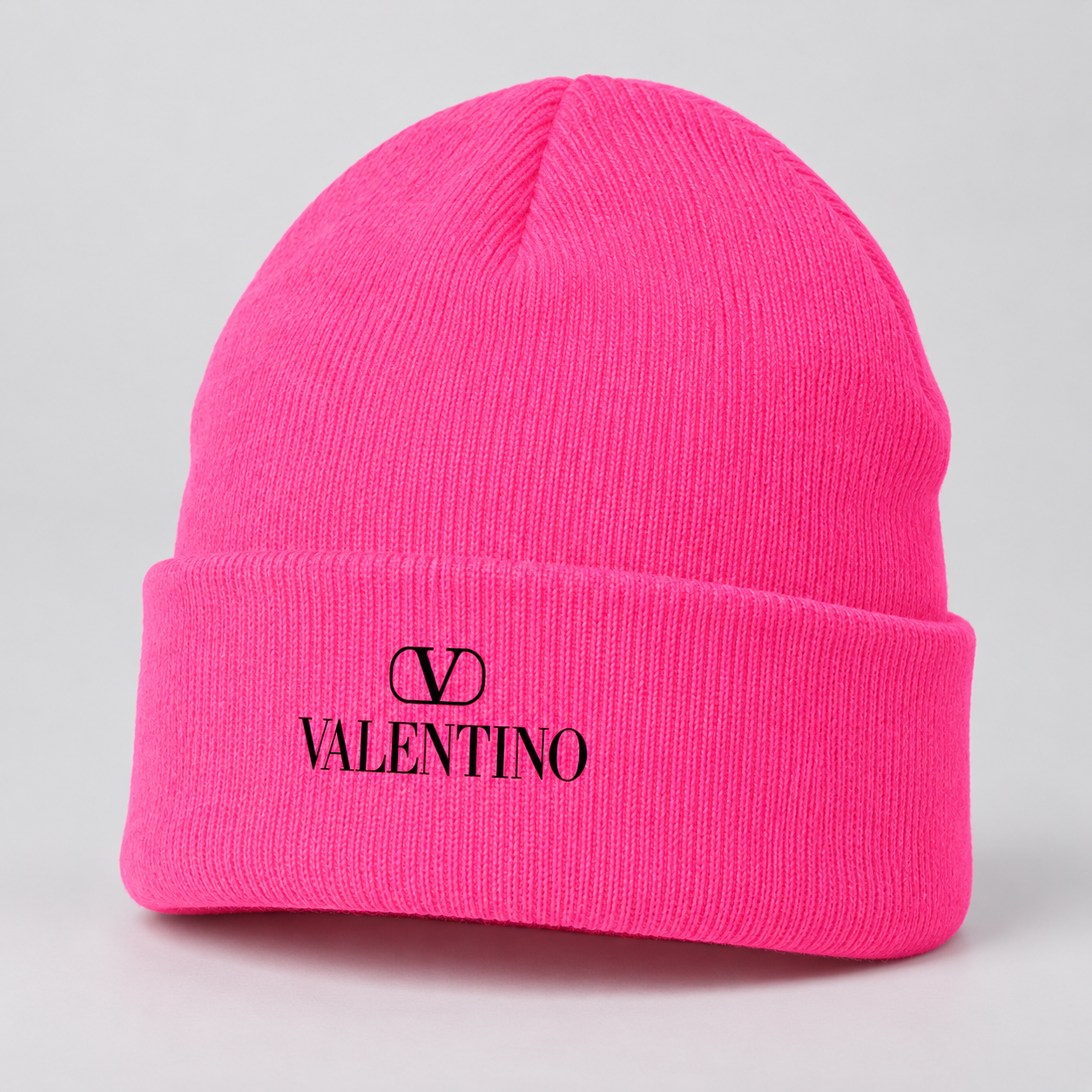 Valentino Cuffed Beanie Hat | Color: Pink | View 1
