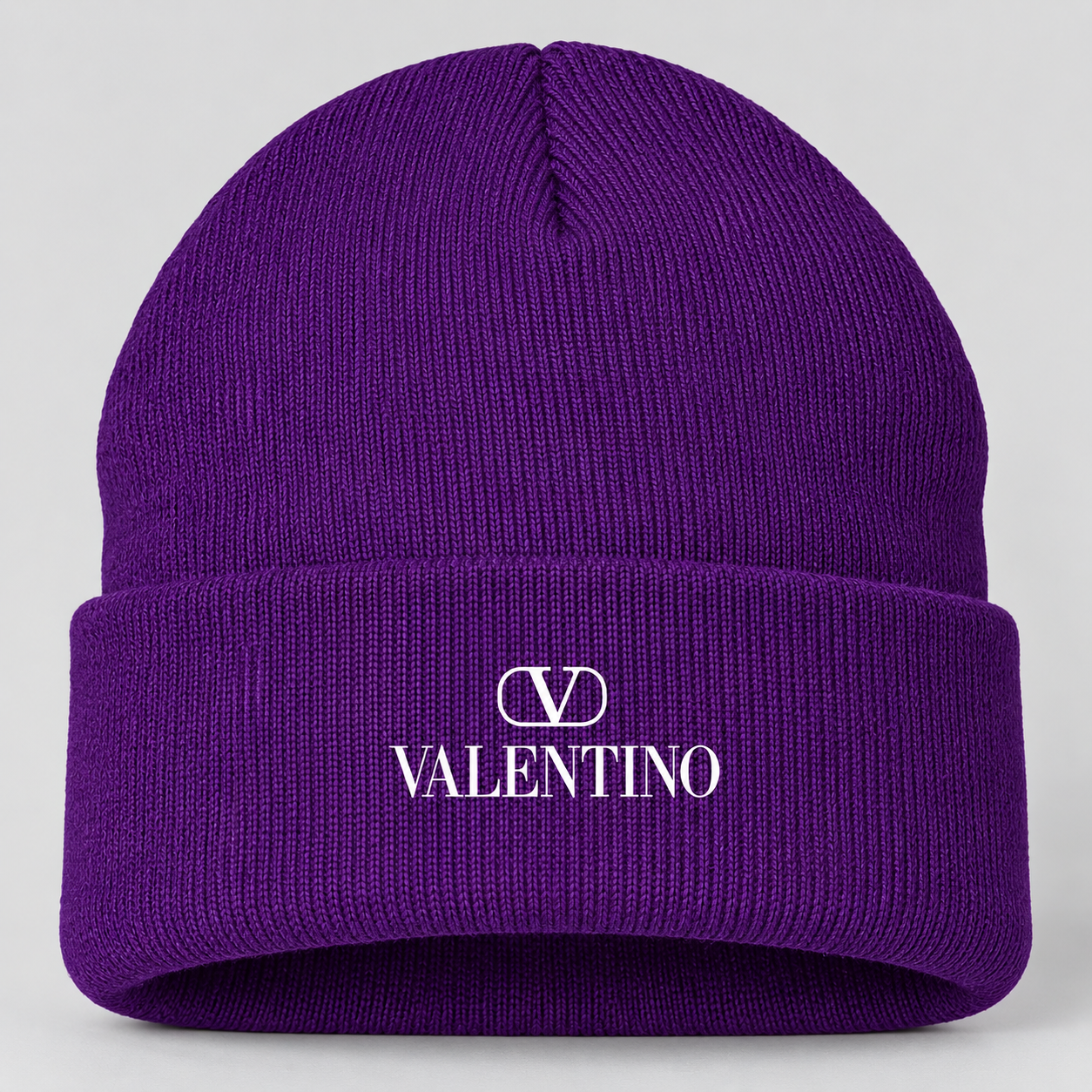 Valentino Cuffed Beanie Hat | Color: Purple | View 4