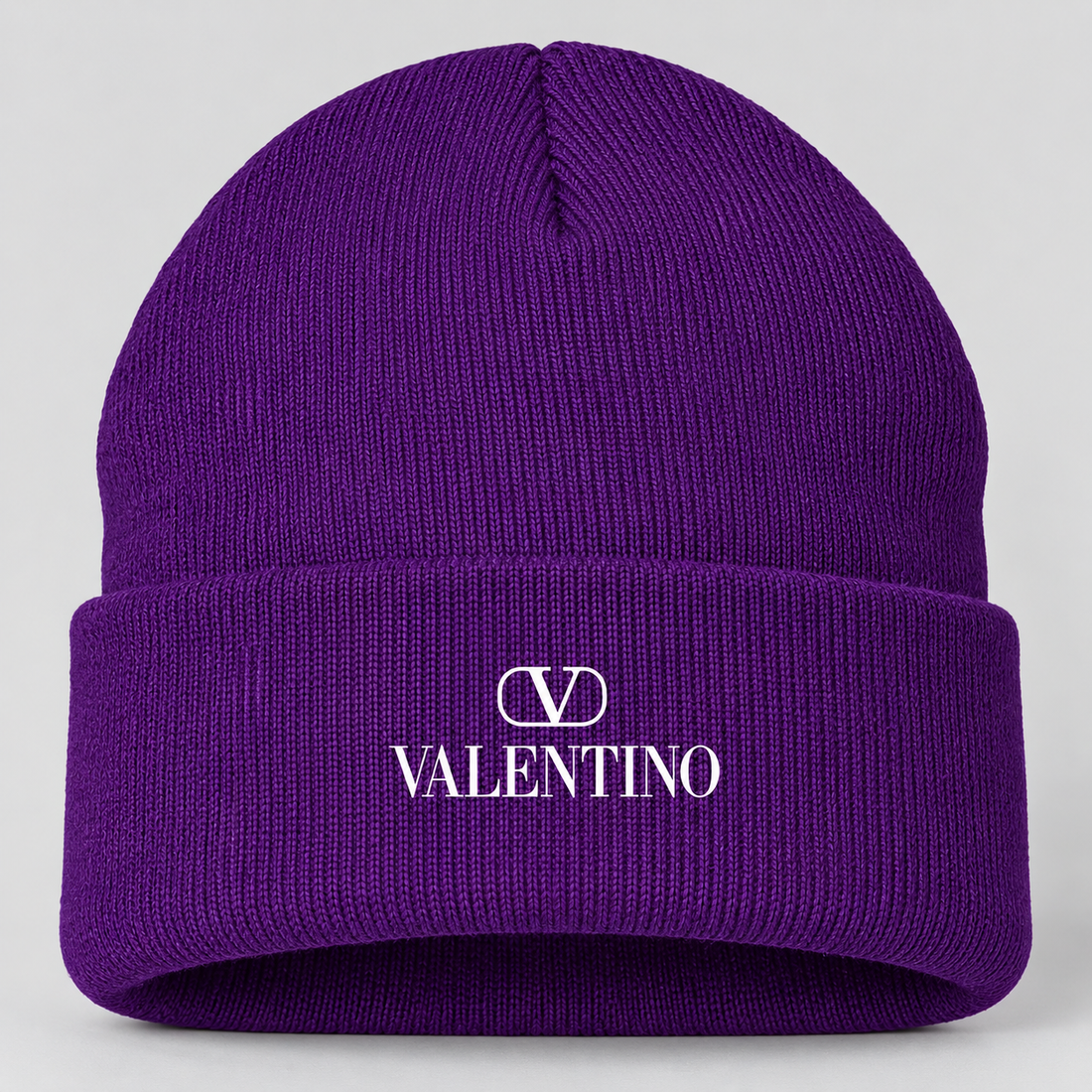 Valentino Cuffed Beanie Hat | Color: Purple | View 4