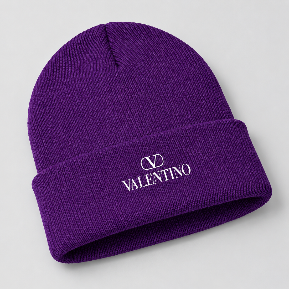 Valentino Cuffed Beanie Hat | Color: Purple | View 5