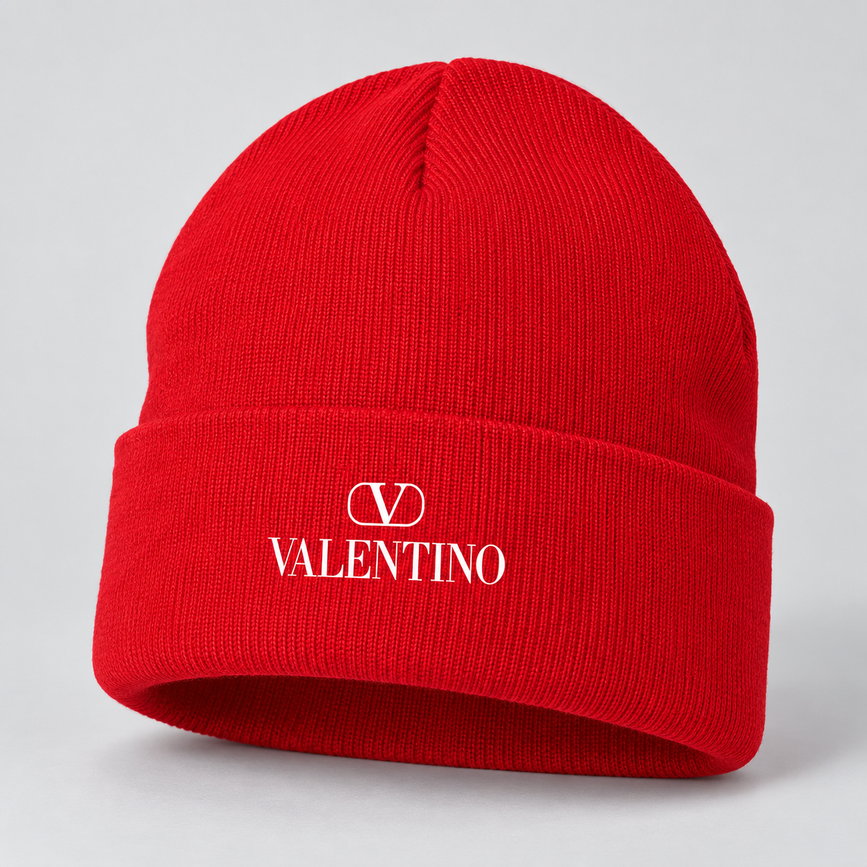 Valentino Cuffed Beanie Hat | Color: Red | View 1