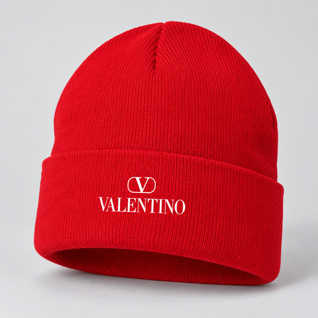 Valentino Cuffed Beanie Hat | Color: Red | View 1