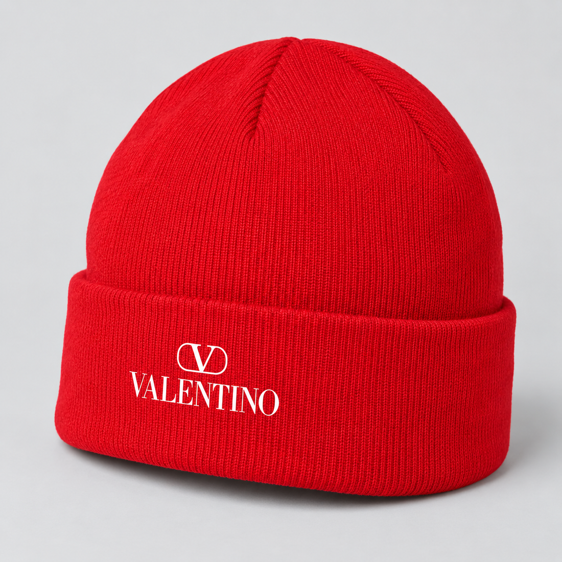 Valentino Cuffed Beanie Hat | Color: Red | View 2