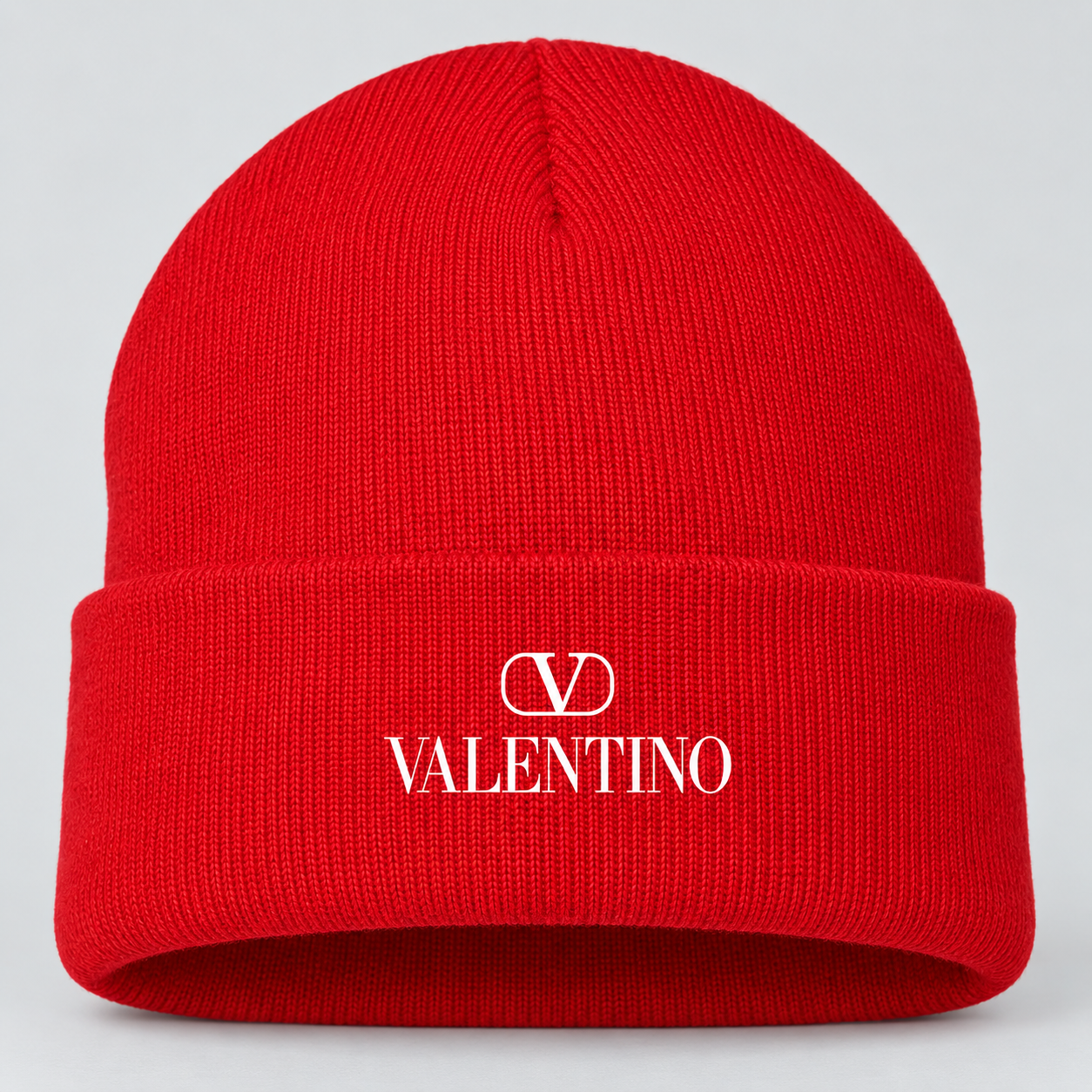 Valentino Cuffed Beanie Hat | Color: Red | View 4