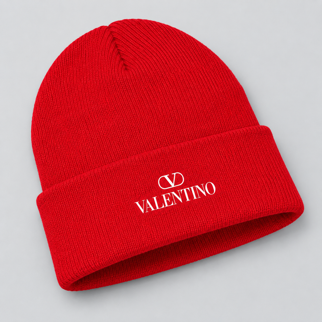 Valentino Cuffed Beanie Hat | Color: Red | View 5
