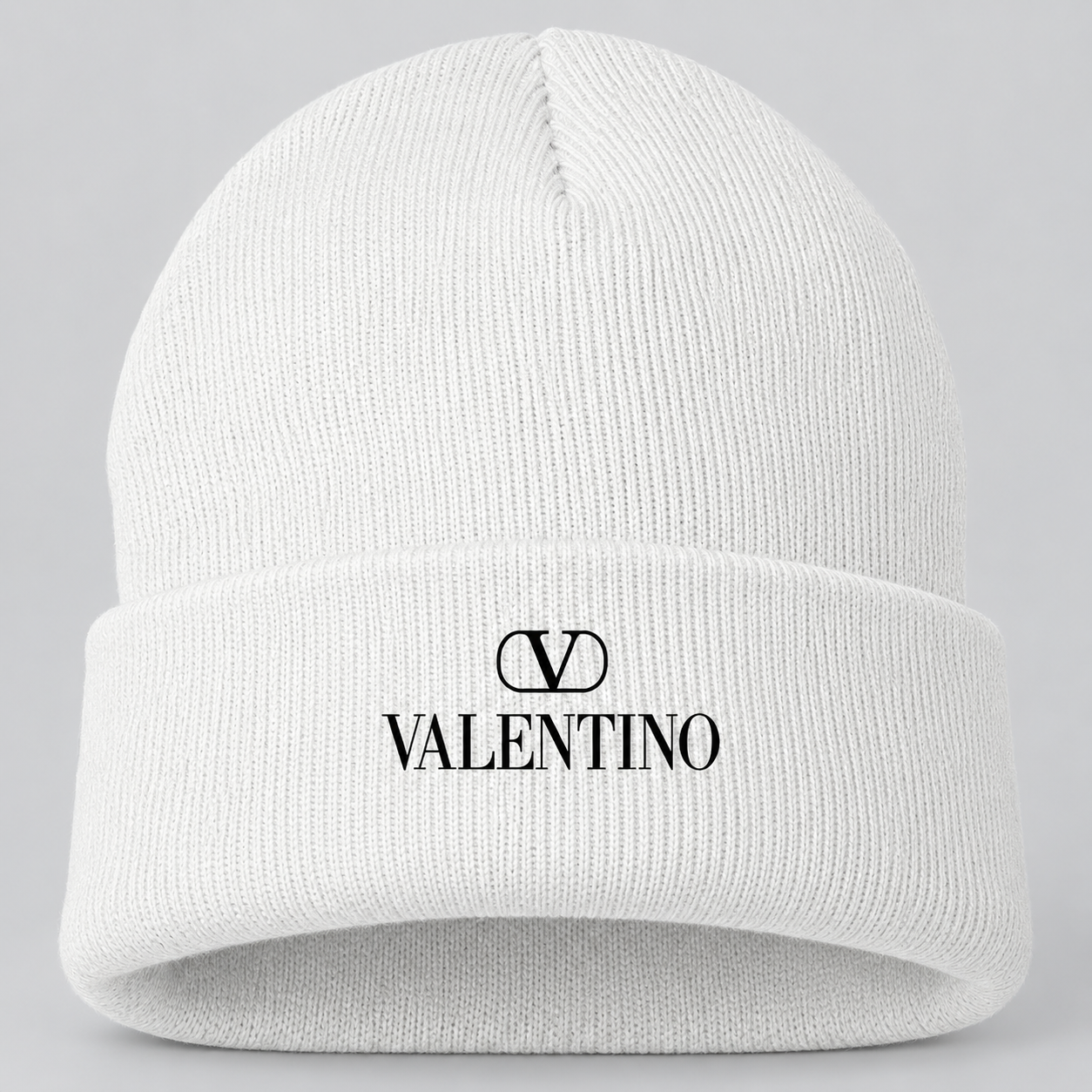 Valentino Cuffed Beanie Hat | Color: White | View 4
