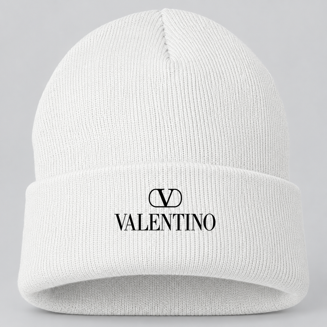 Valentino Cuffed Beanie Hat | Color: White | View 4