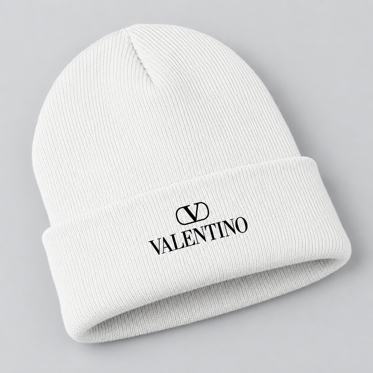 Valentino Cuffed Beanie Hat | Color: White | View 5