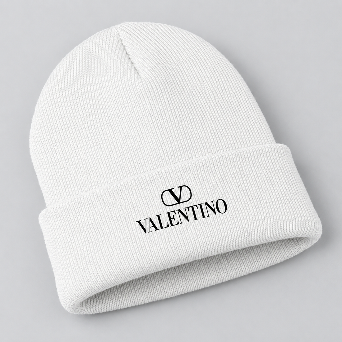 Valentino Cuffed Beanie Hat | Color: White | View 5