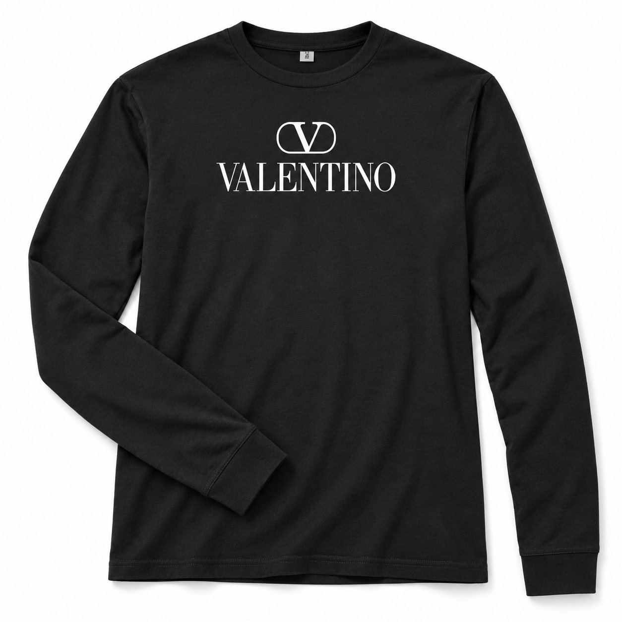 Men's Valentino Cotton Long Sleeve T-Shirt | Color: Black | View 5