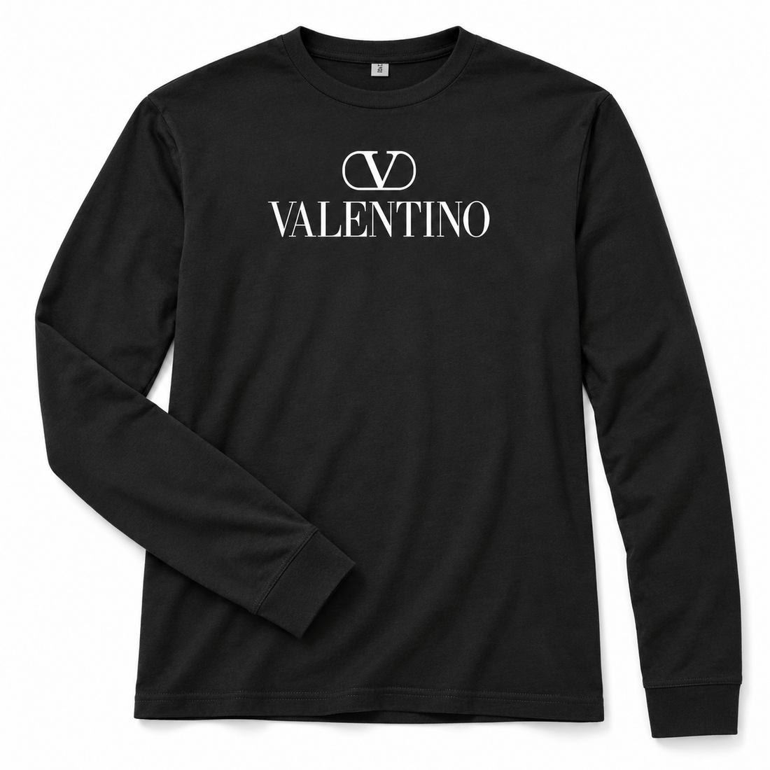 Men's Valentino Cotton Long Sleeve T-Shirt | Color: Black | View 5