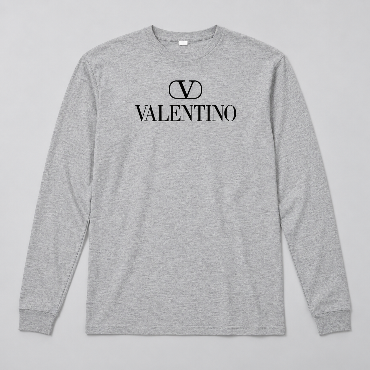 Men's Valentino Cotton Long Sleeve T-Shirt | Color: Grey | View 1