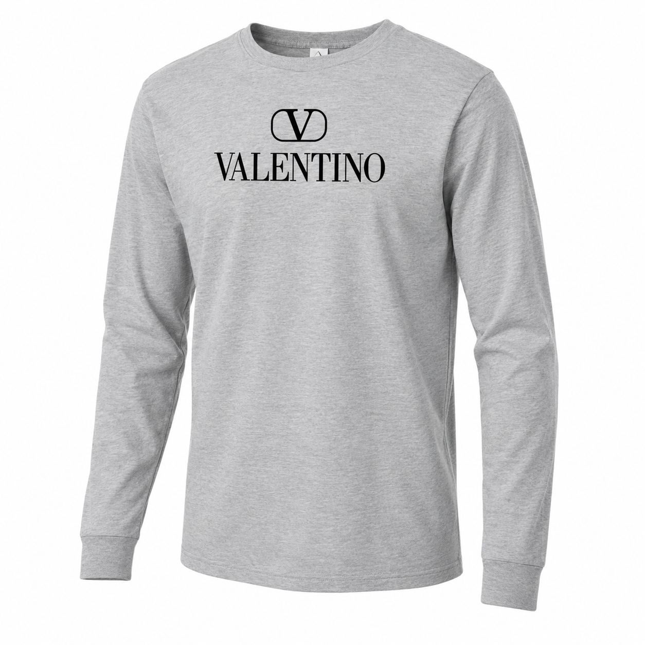 Men's Valentino Cotton Long Sleeve T-Shirt | Color: Grey | View 2
