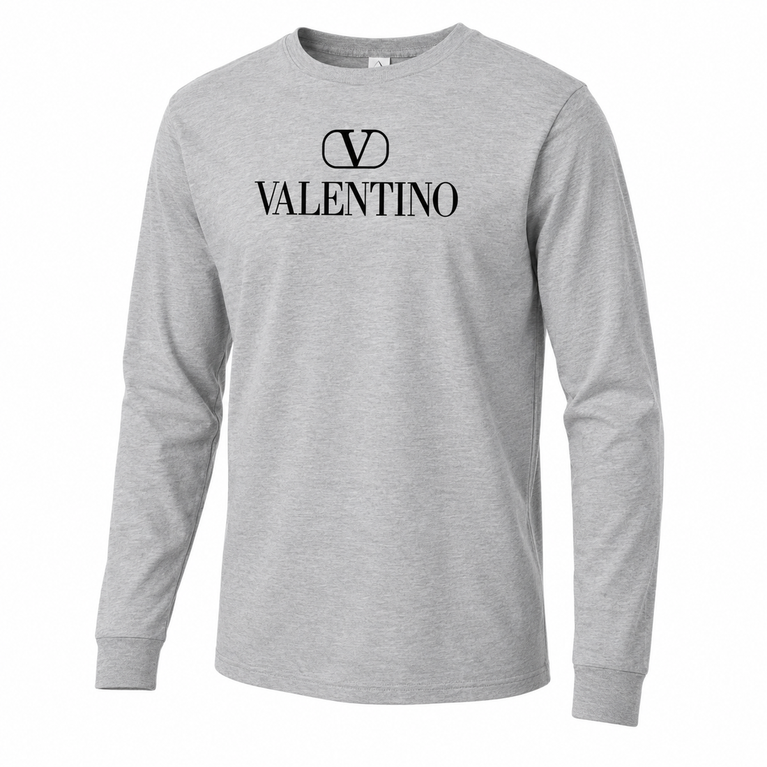 Men's Valentino Cotton Long Sleeve T-Shirt | Color: Grey | View 2