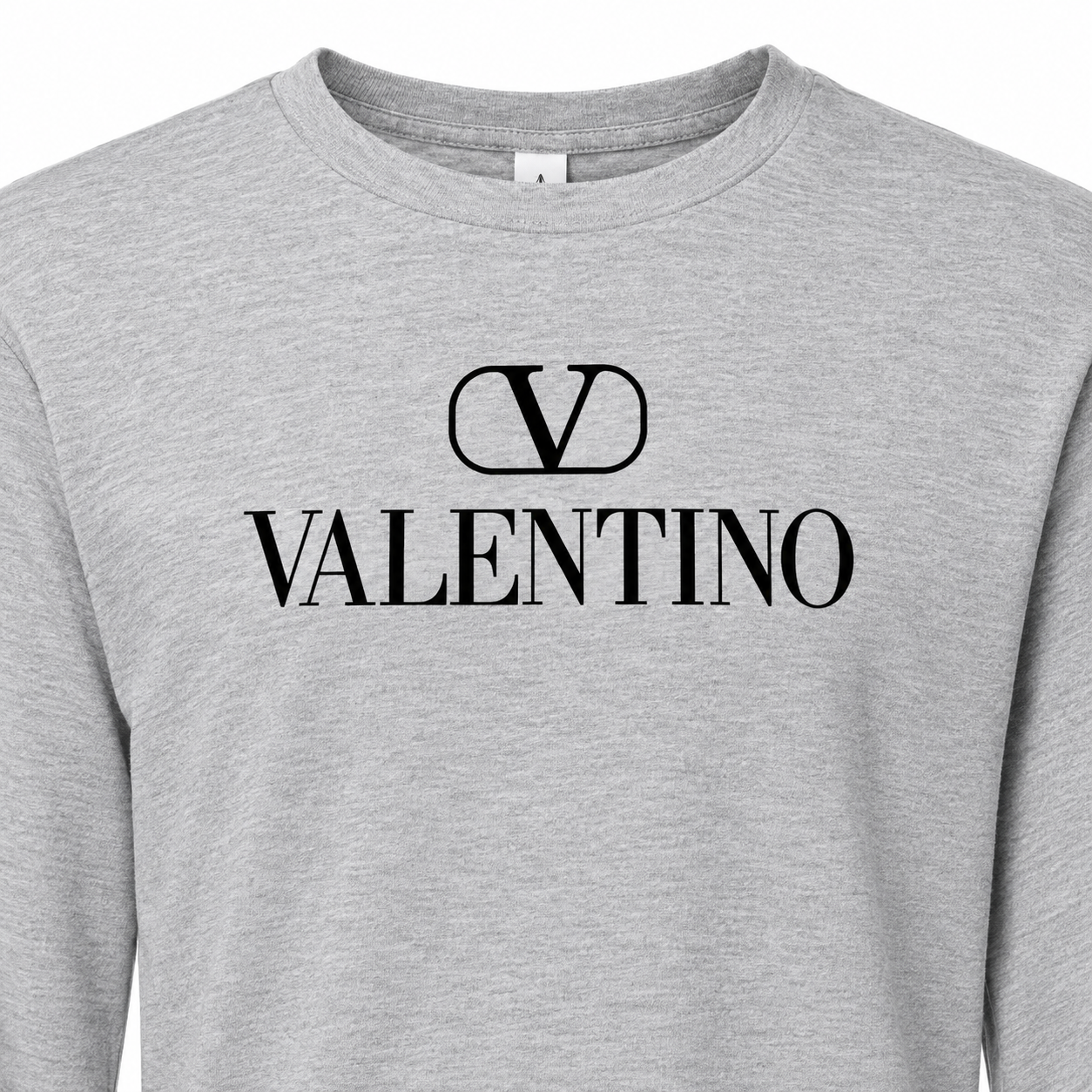 Men's Valentino Cotton Long Sleeve T-Shirt | Color: Grey | View 4