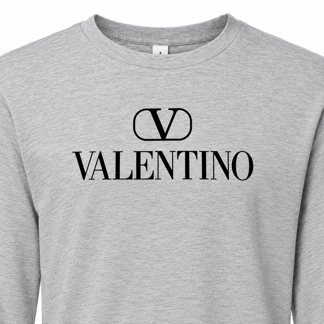 Men's Valentino Cotton Long Sleeve T-Shirt | Color: Grey | View 4