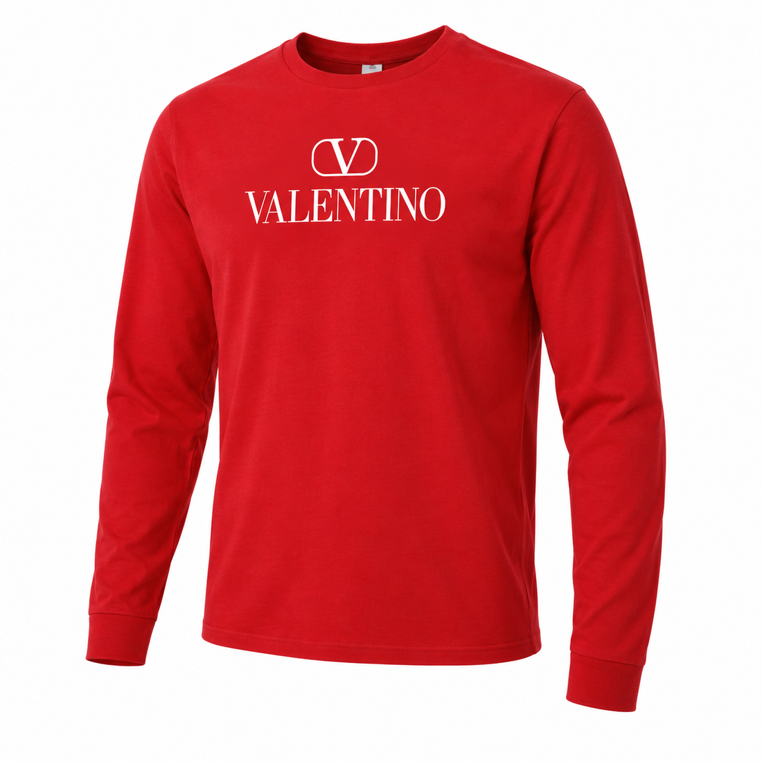 Men's Valentino Cotton Long Sleeve T-Shirt | Color: Red | View 2